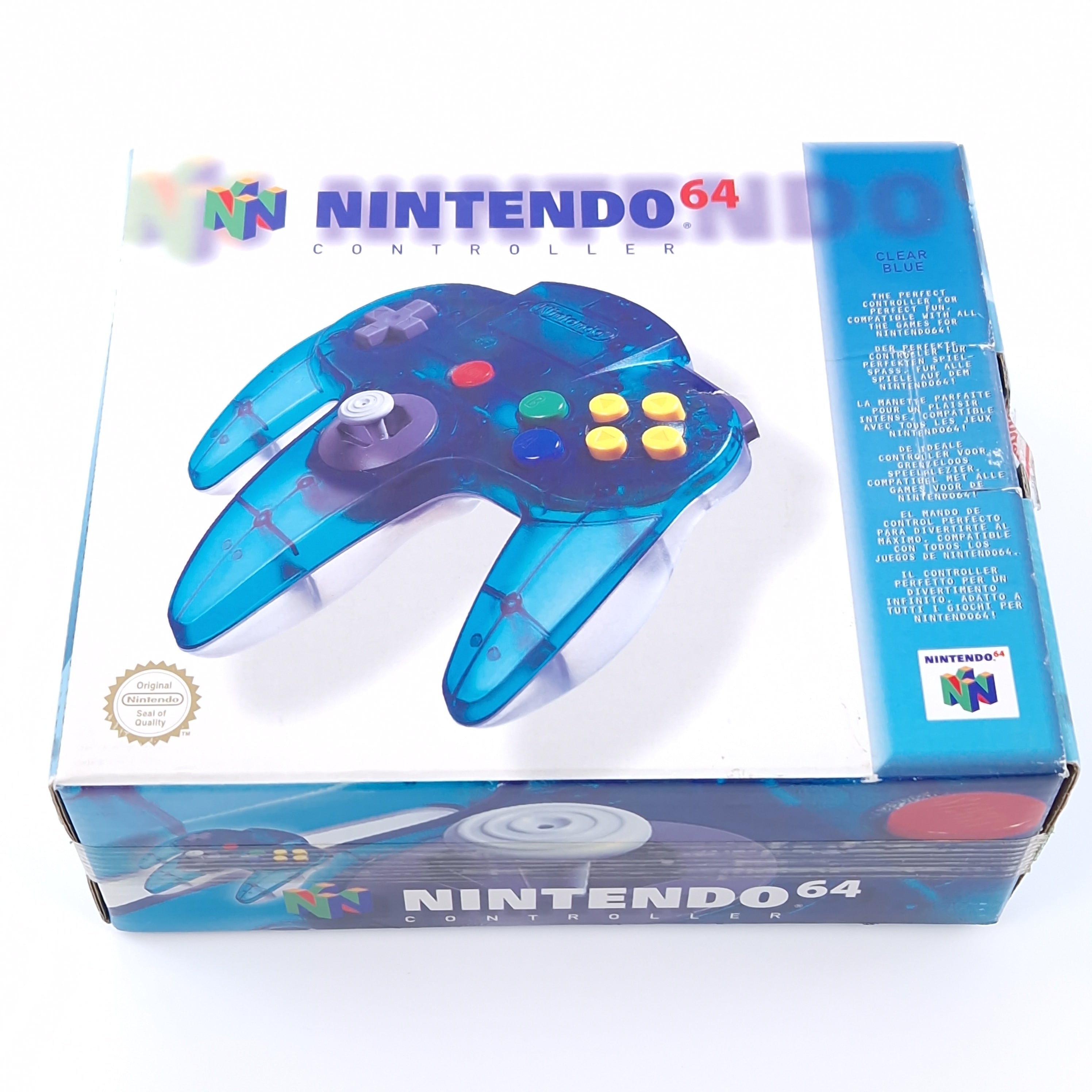Nintendo 64 Controller Original Clear Blue OVP PAL