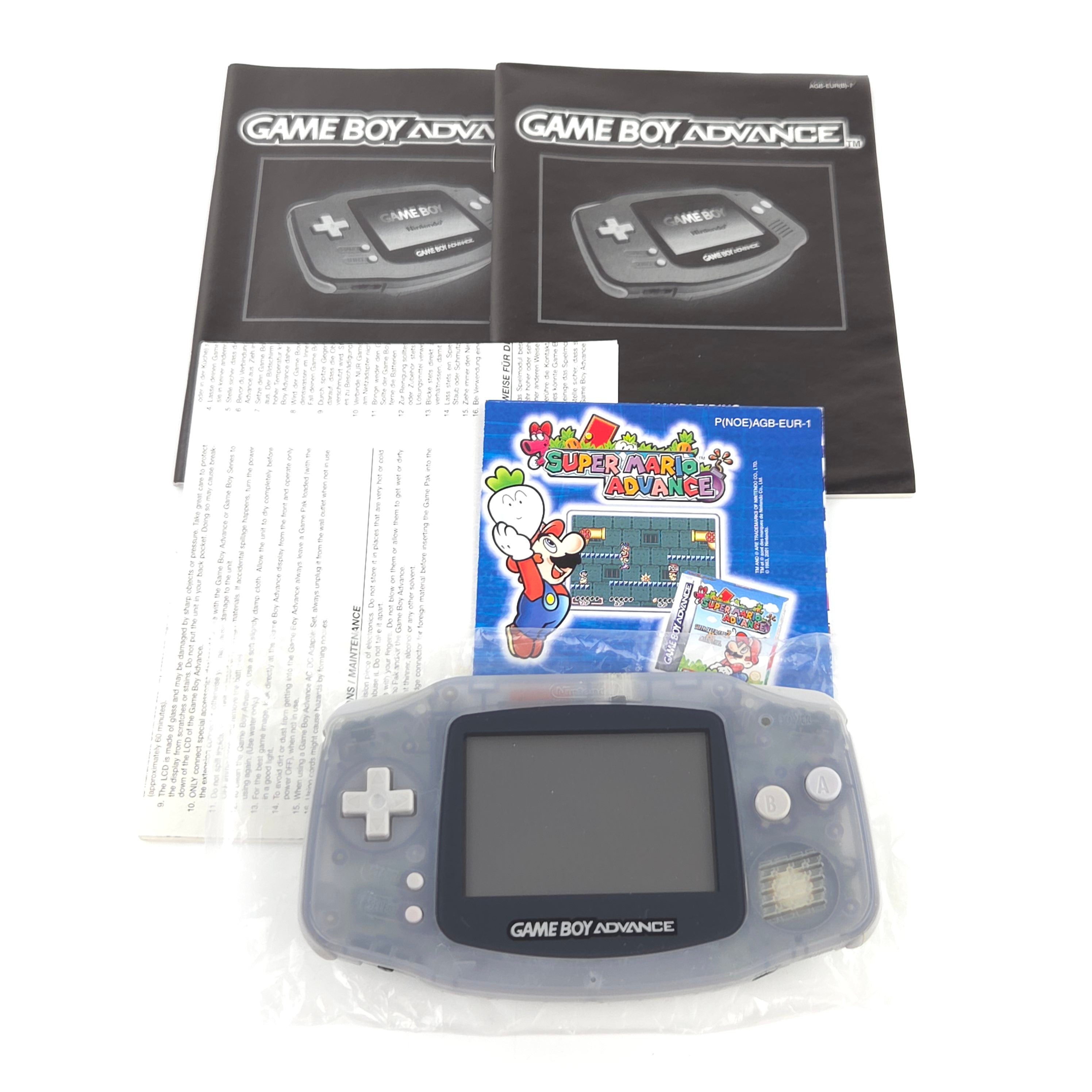 Game Boy Advance Konsole Transparent Blau OVP PAL AGB-001