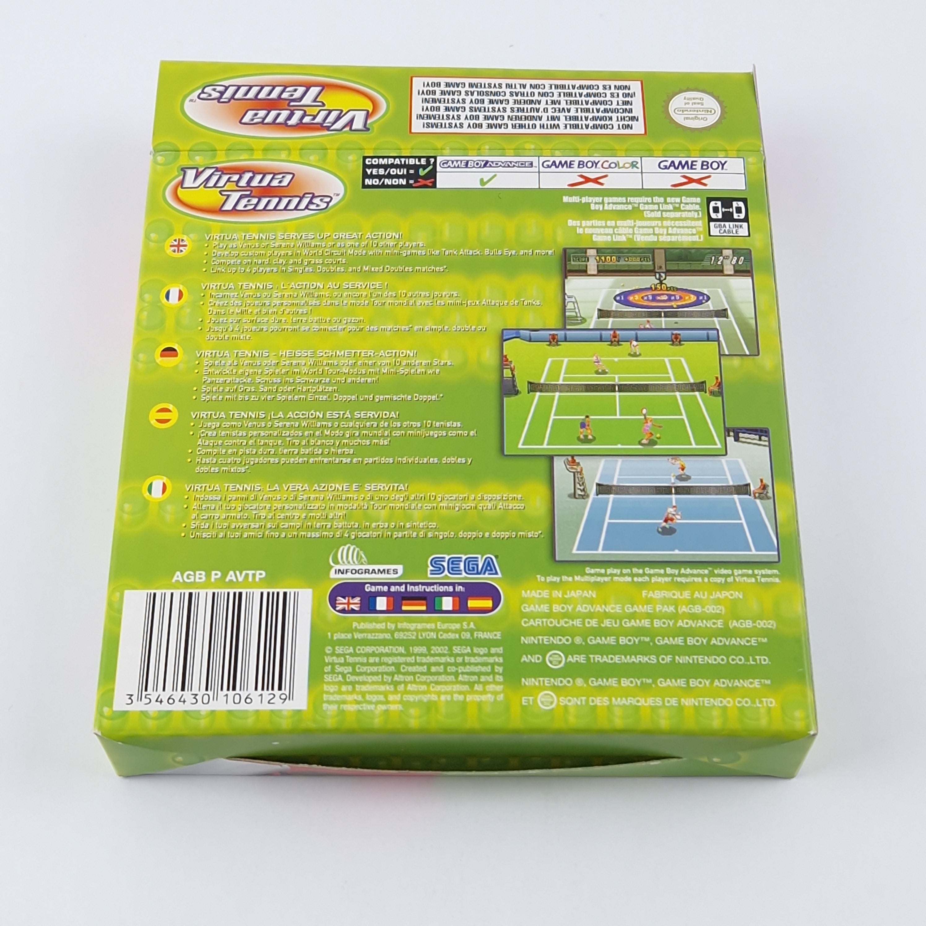 Game Boy Advance Spiel – Virtua Tennis OVP PAL GBA