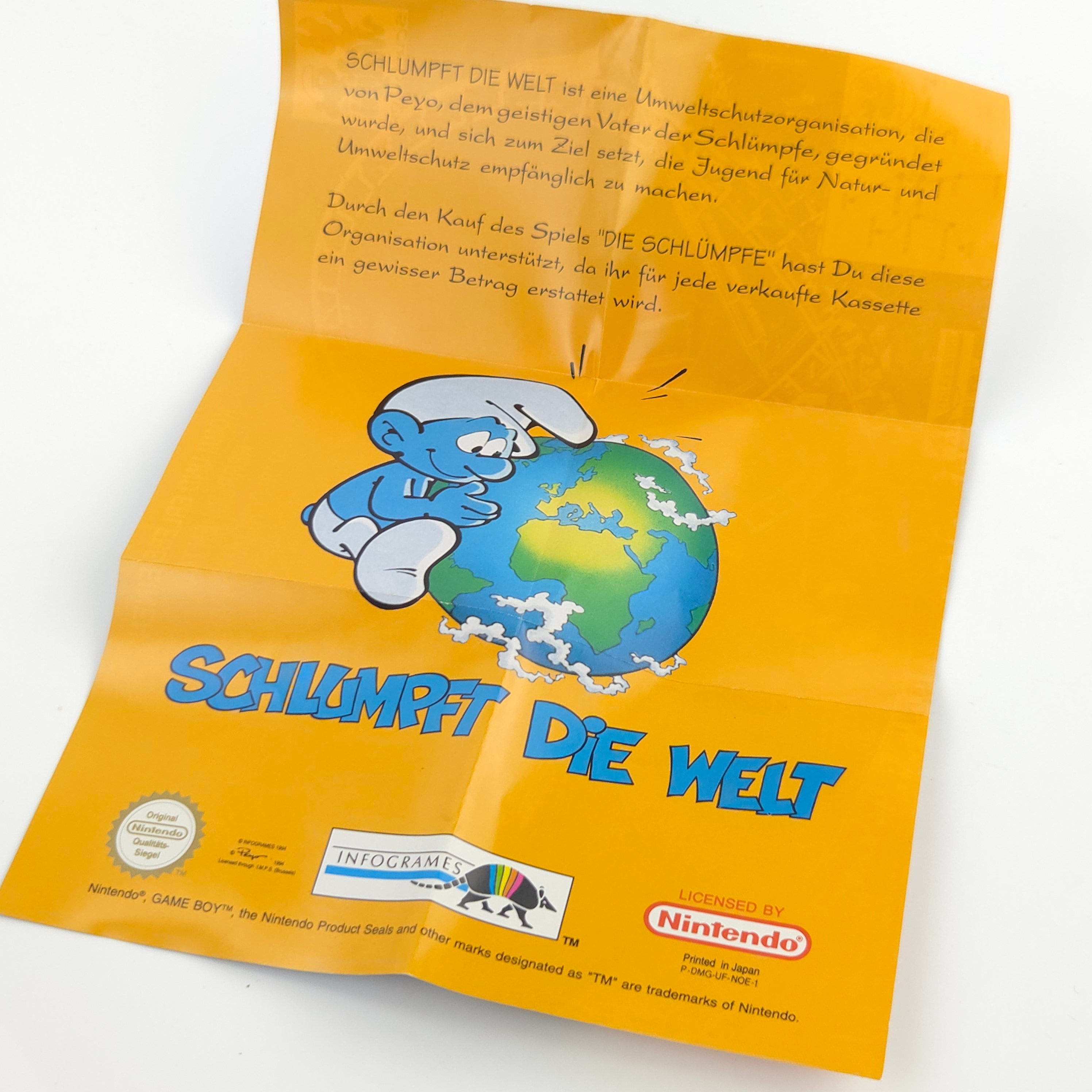 Nintendo Game Boy Spiel Die Schlümpfe GB OVP Poster PAL