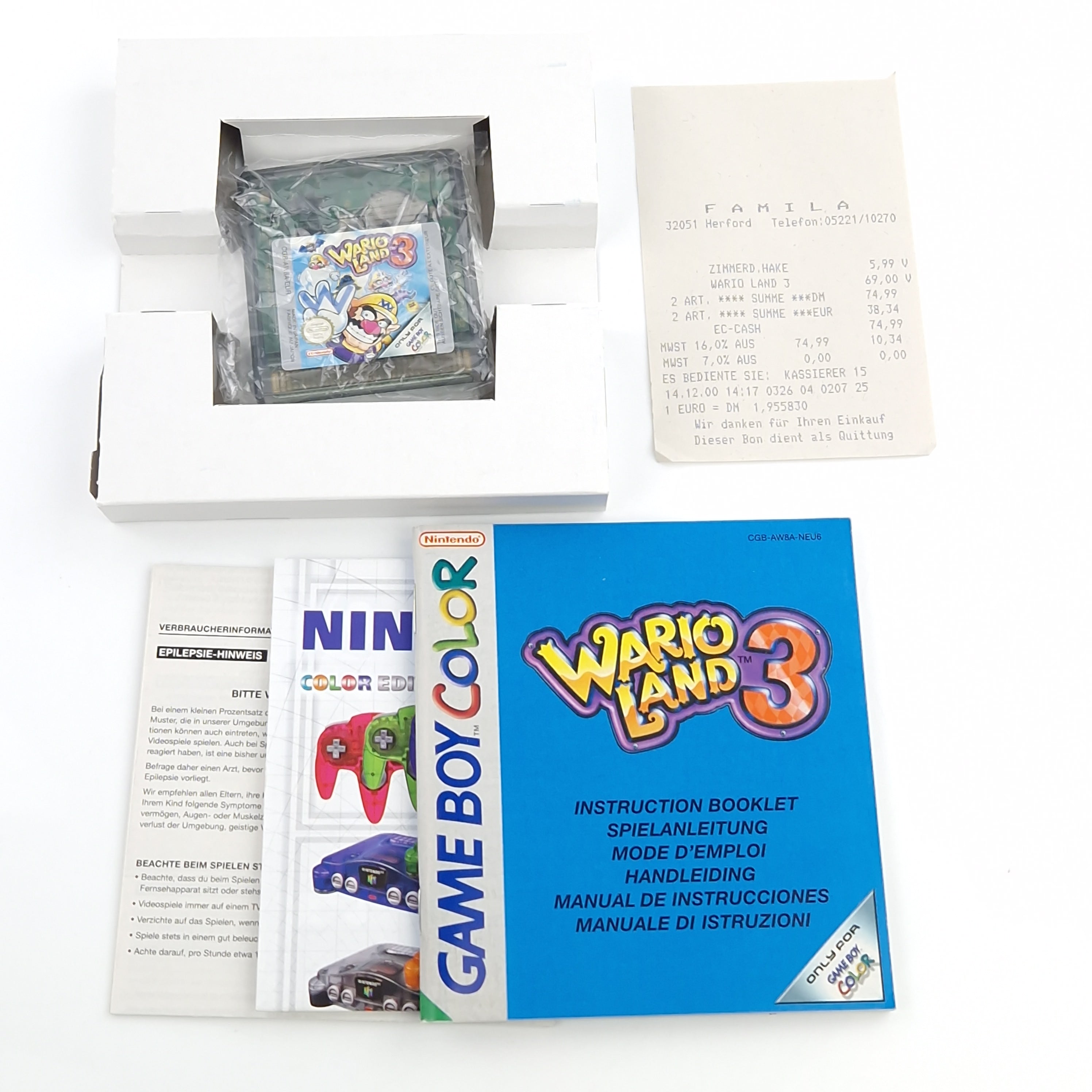 Game Boy Color Spiel – Wario Land 3 Modul OVP PAL