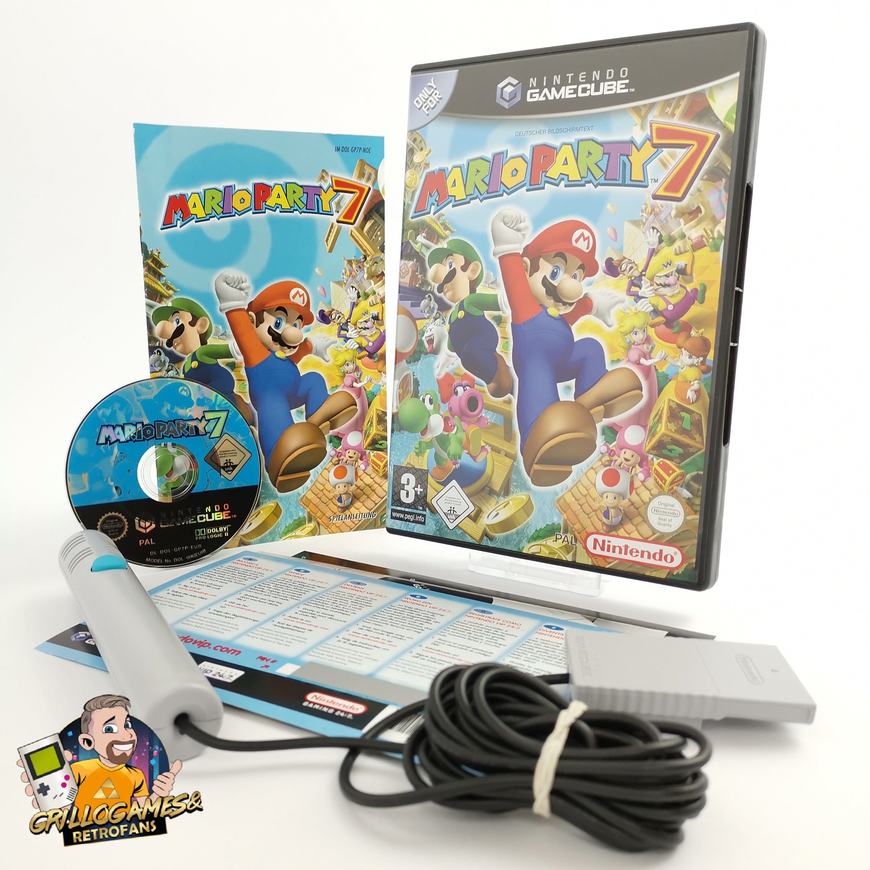 Nintendo Gamecube Spiel – Mario Party 7 mit Mikrofon OVP PAL
