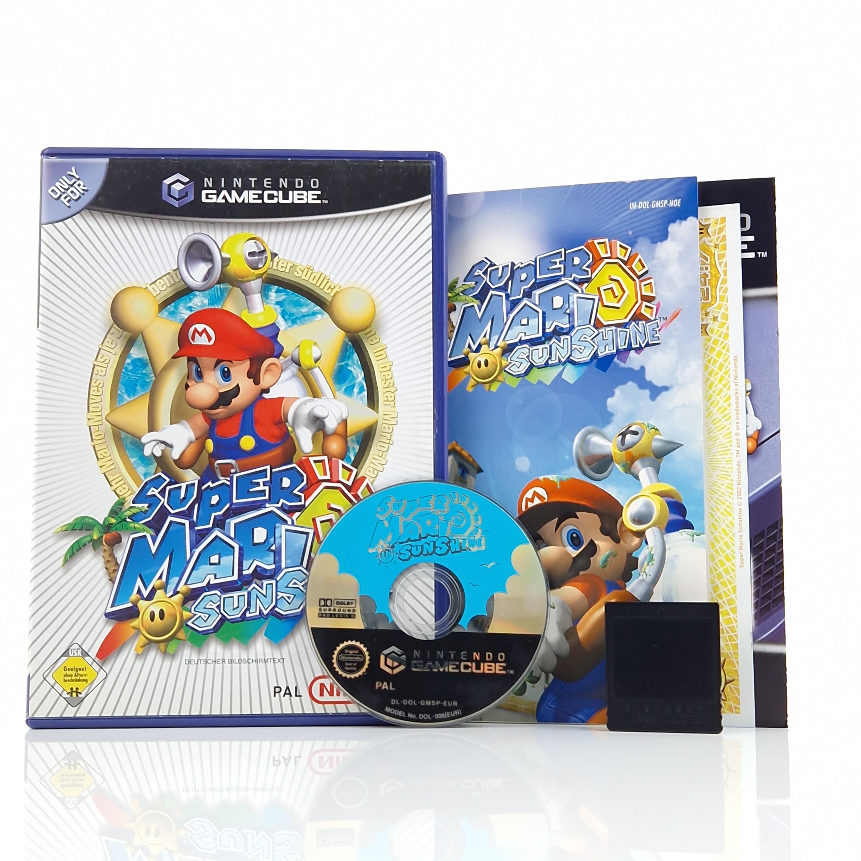 Nintendo Gamecube Spiel – Super Mario Sunshine + Memory Card