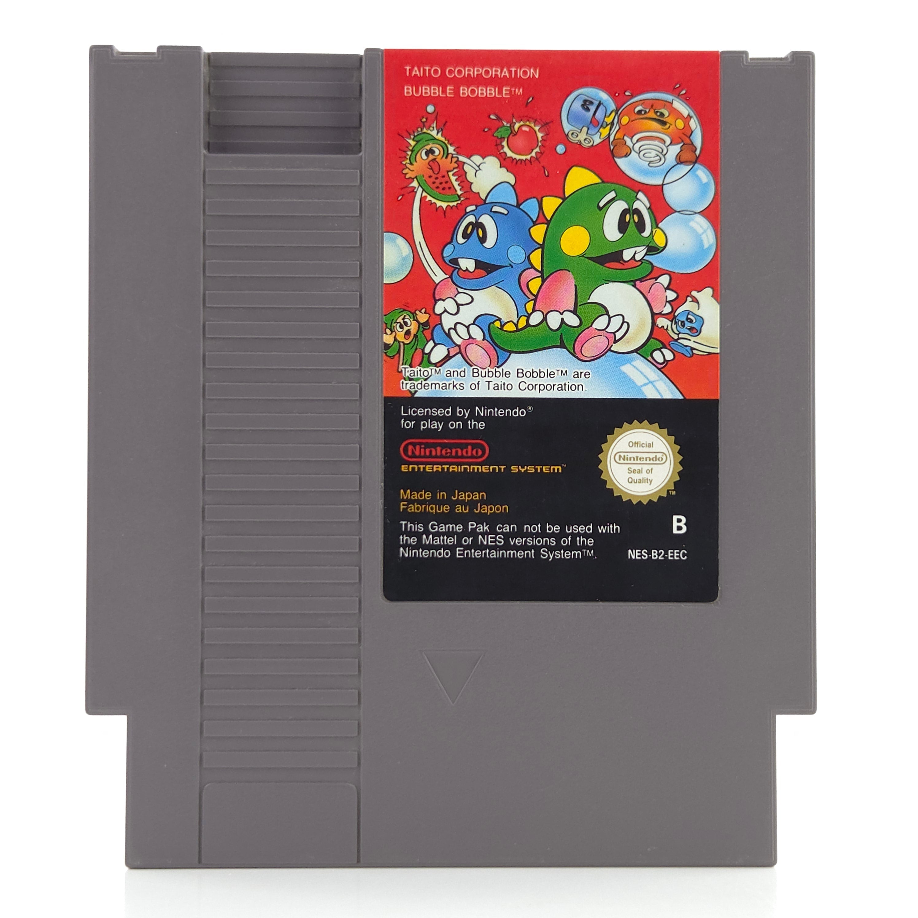 Nintendo NES Spiel Bubble Bobble Modul Schutzhülle TAITO