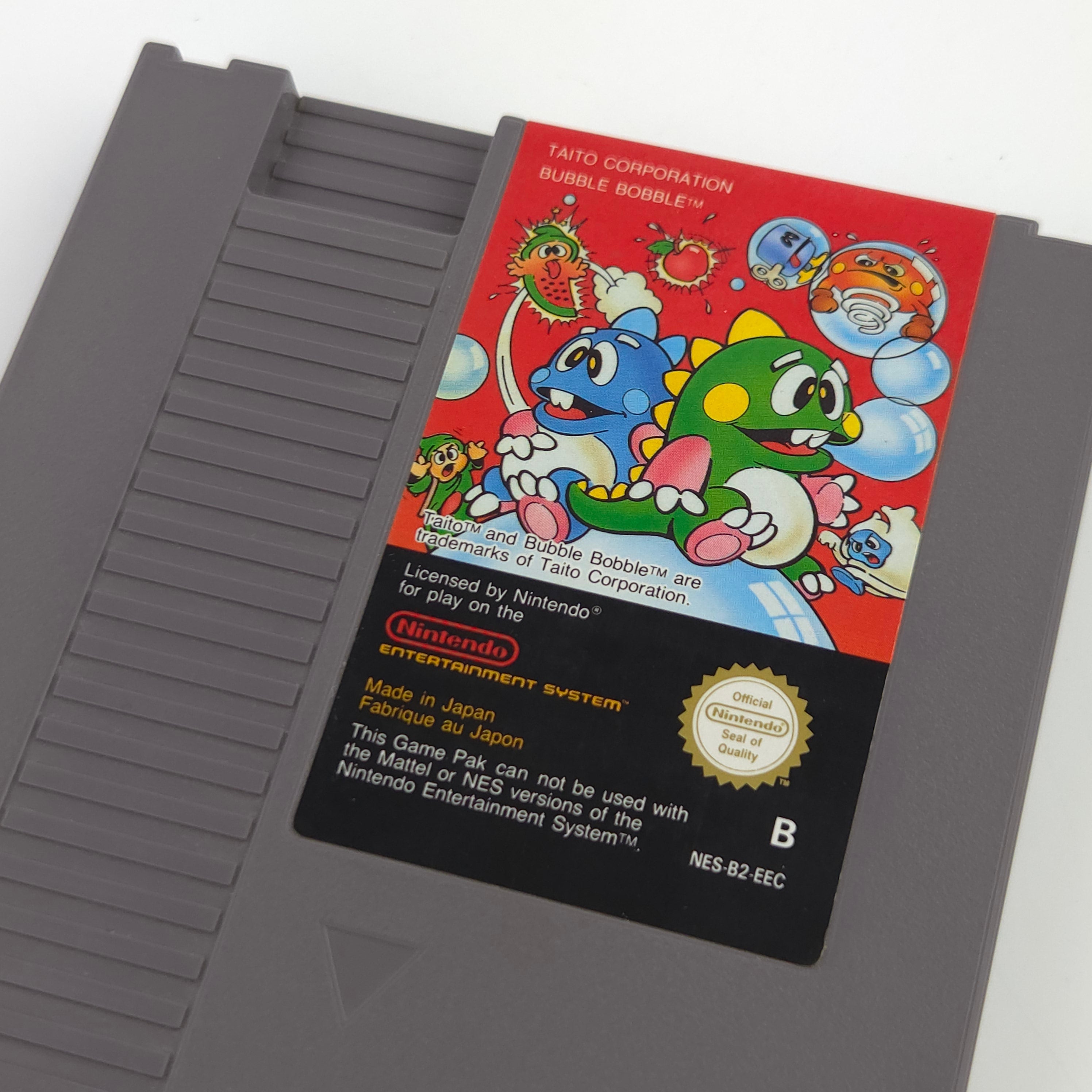 Nintendo NES Spiel Bubble Bobble Modul Schutzhülle TAITO