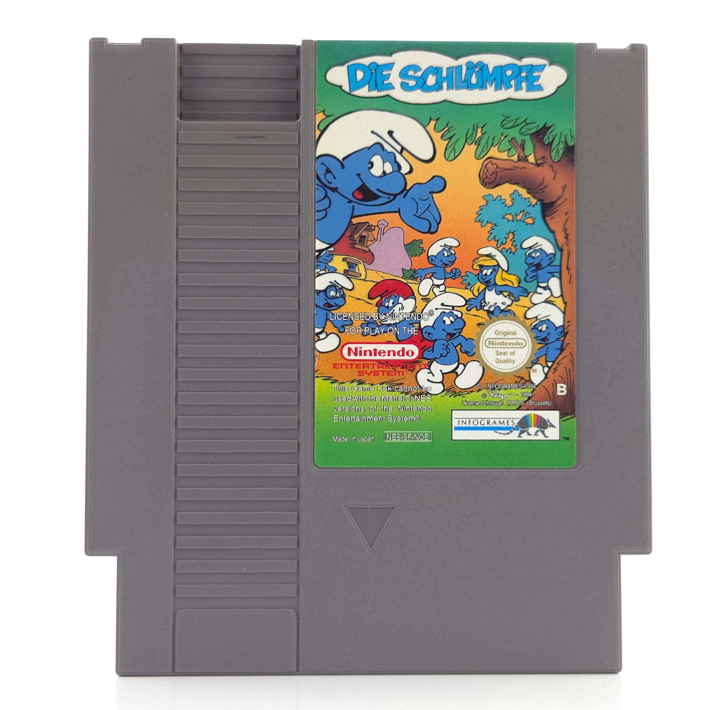 Nintendo NES Spiel Die Schlümpfe Modul Schutzhülle NOE