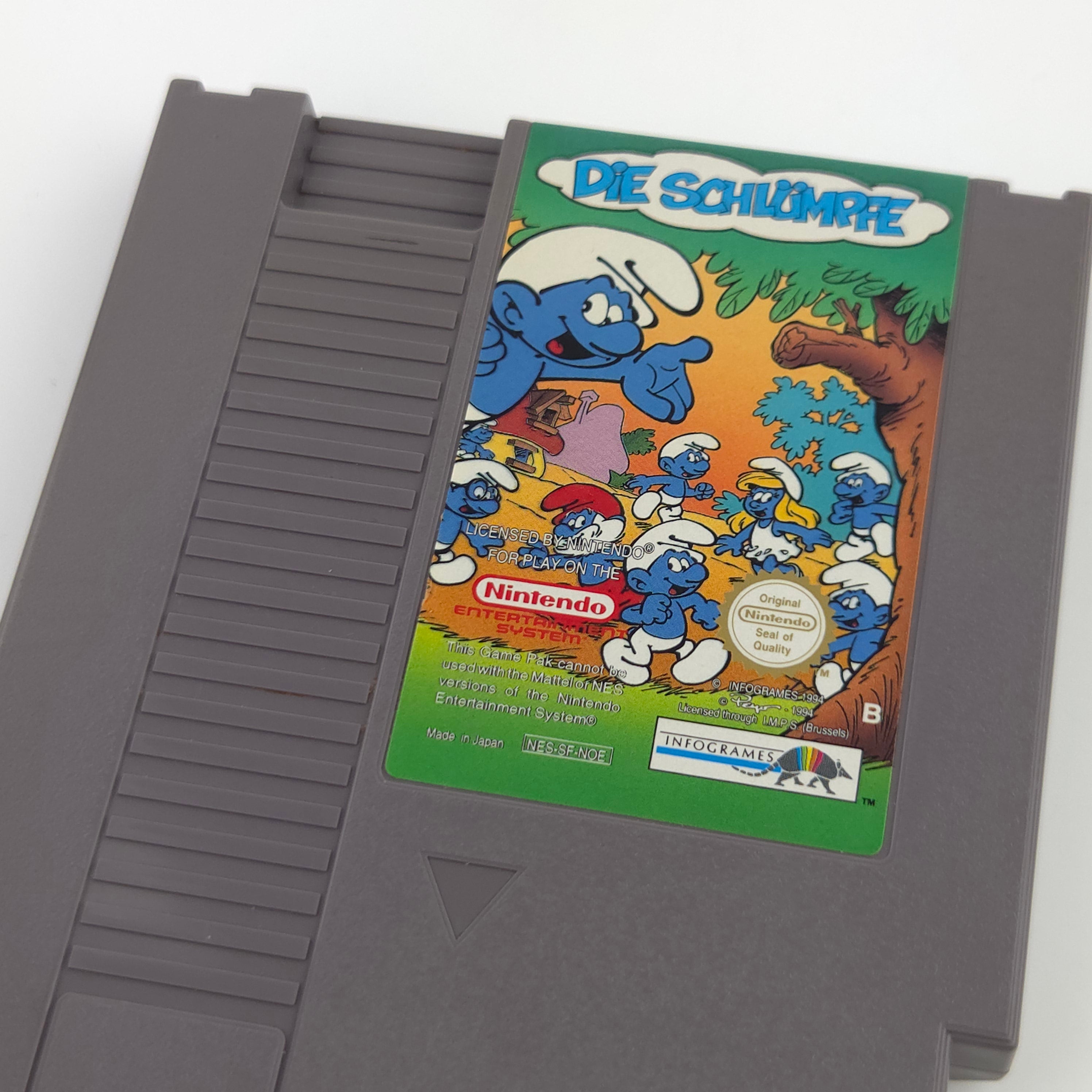 Nintendo NES Spiel Die Schlümpfe Modul Schutzhülle NOE