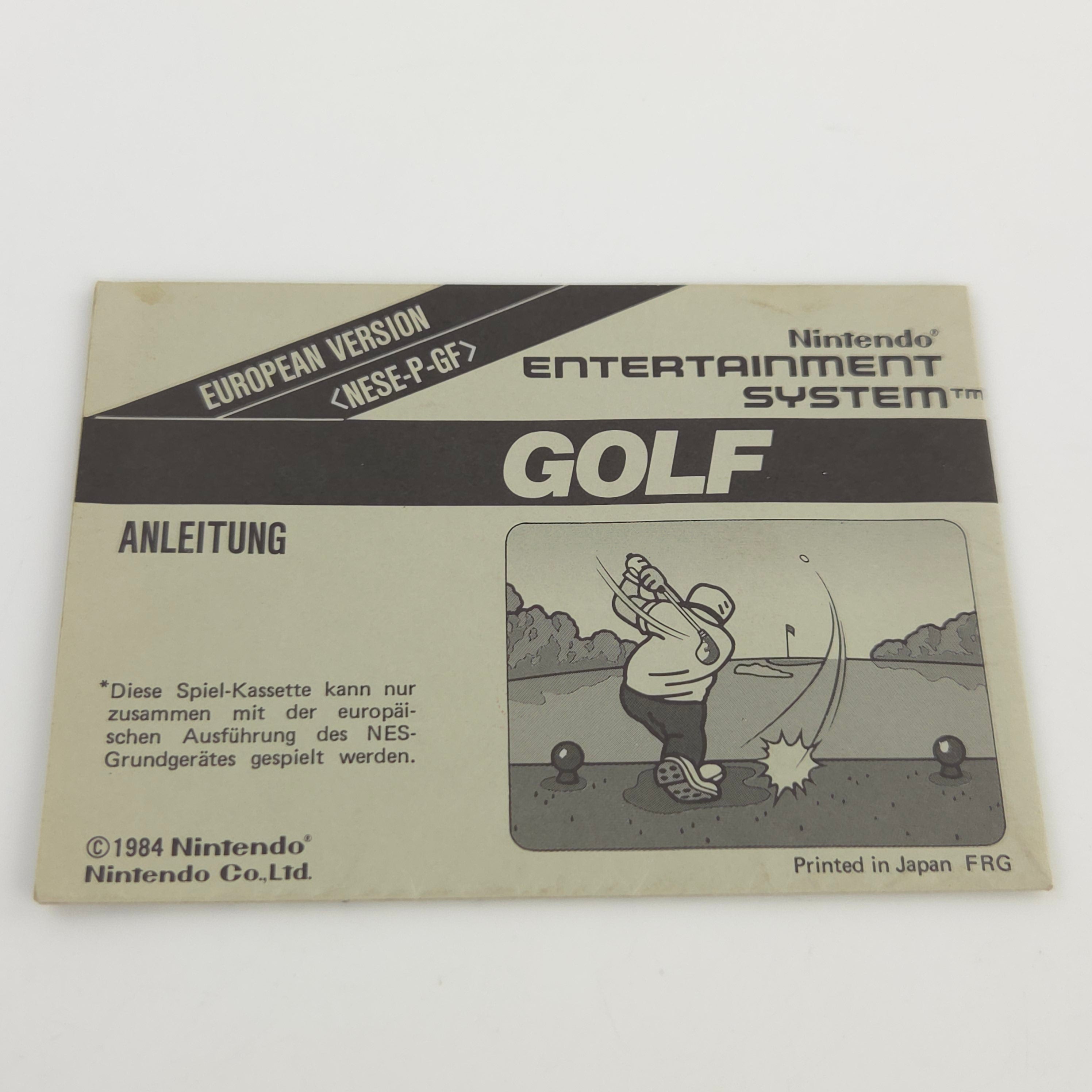 Nintendo NES Spiel: GOLF - Modul Anleitung OVP Bienengräber (European Version)