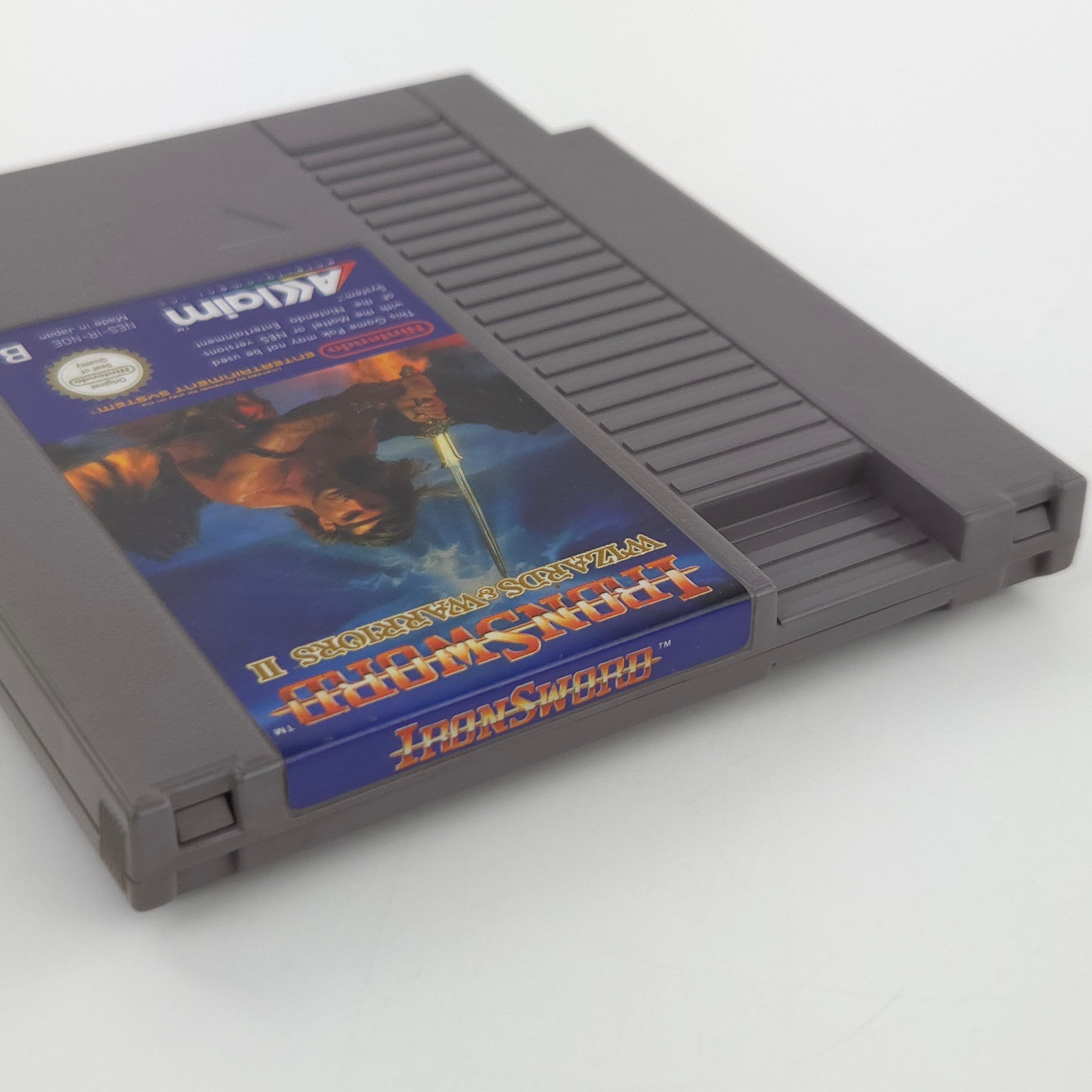 Nintendo NES Spiel Iron Sword Wizards Warriors Modul Case