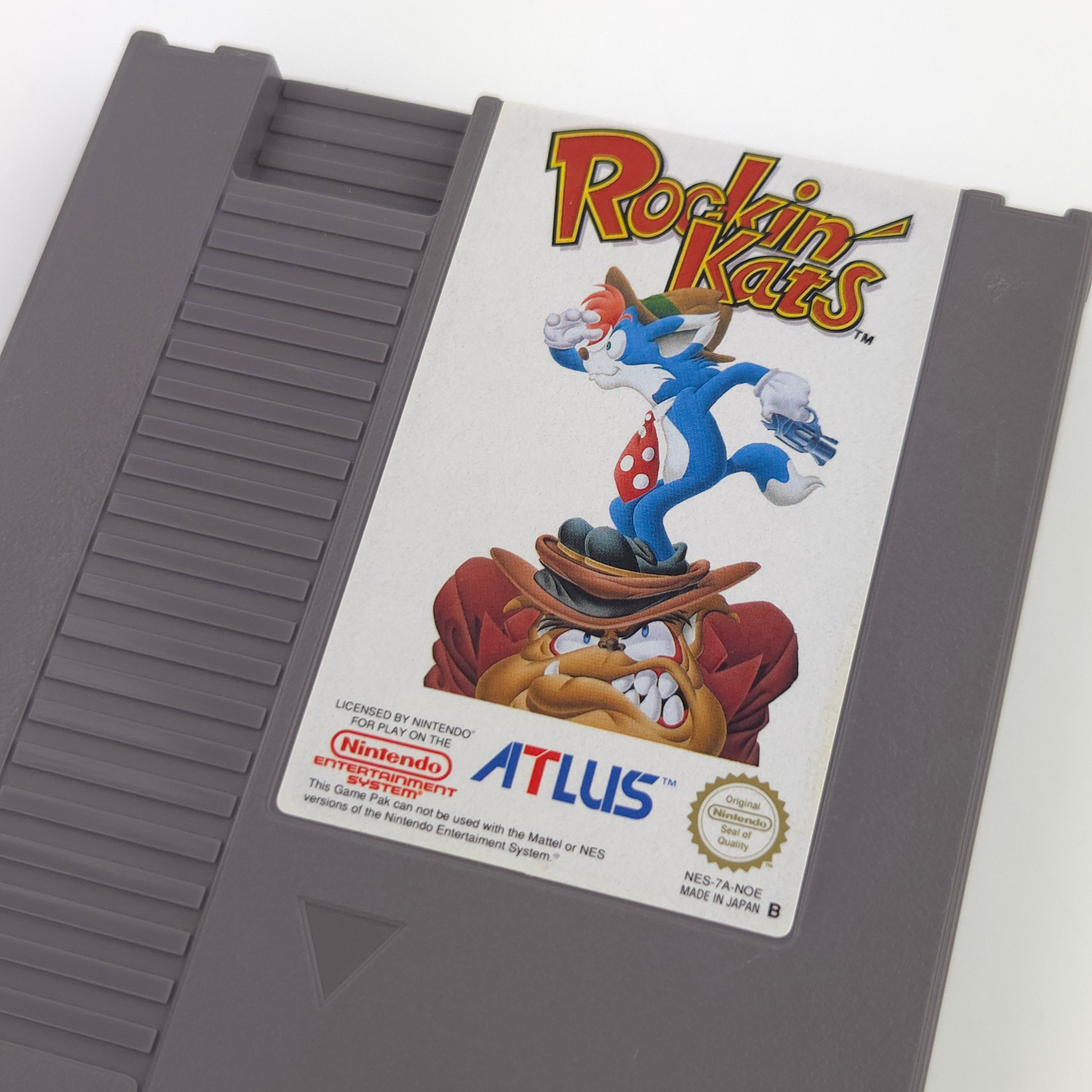 Nintendo NES Spiel Rockin Kats Modul Schutzhülle ATLUS