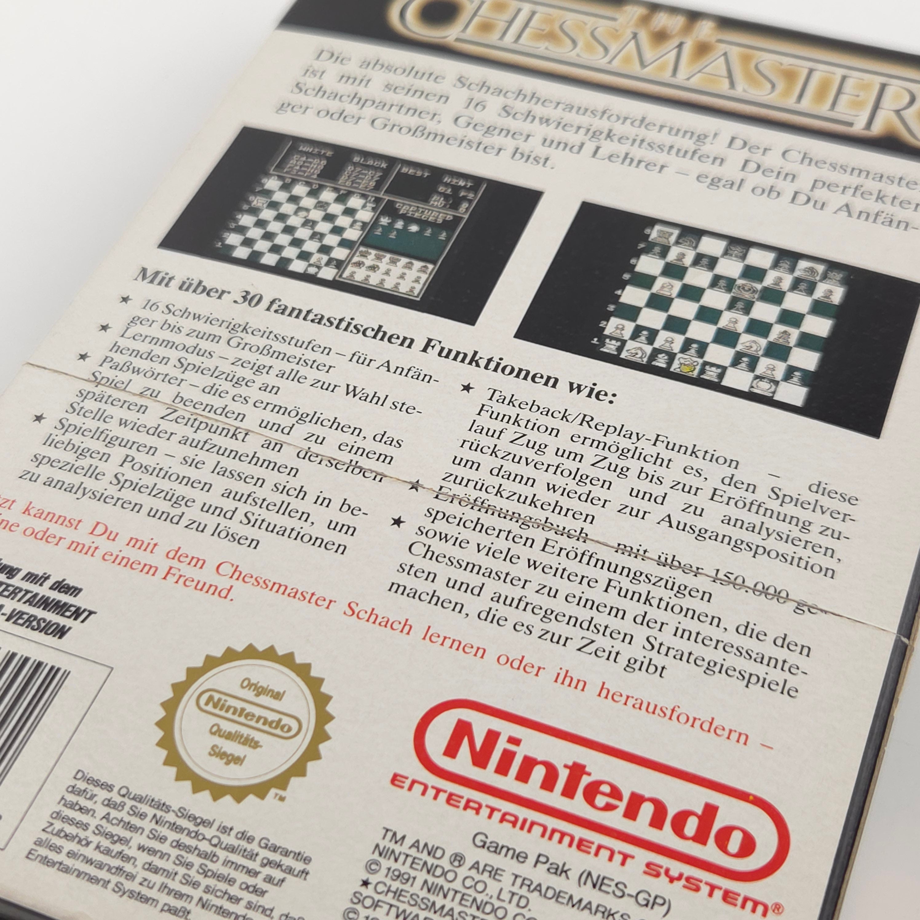 Nintendo NES Spiel The Chessmaster nahezu neuwertig CIB