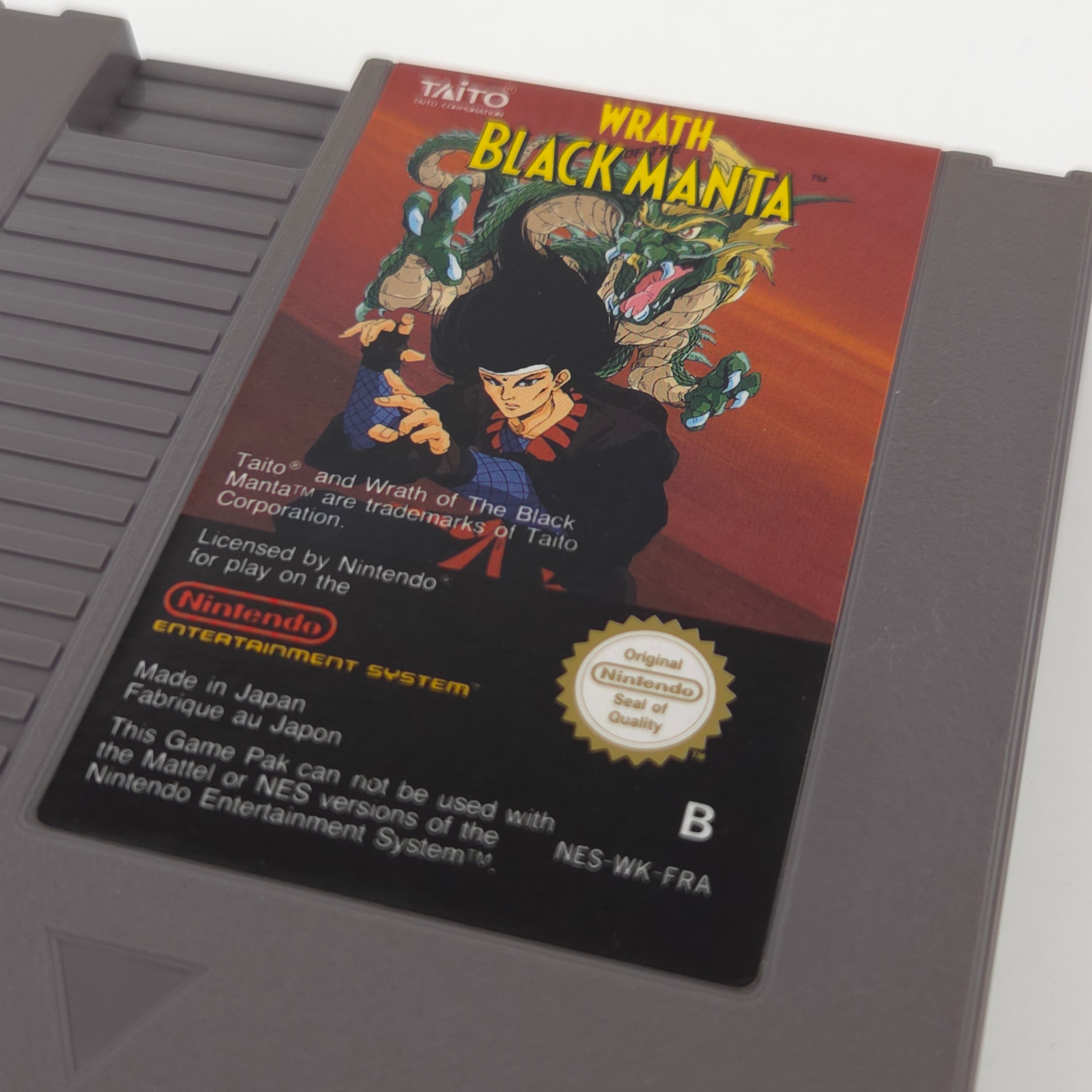 NES Spiel Wrath of the Black Manta Modul Schuber PAL-B