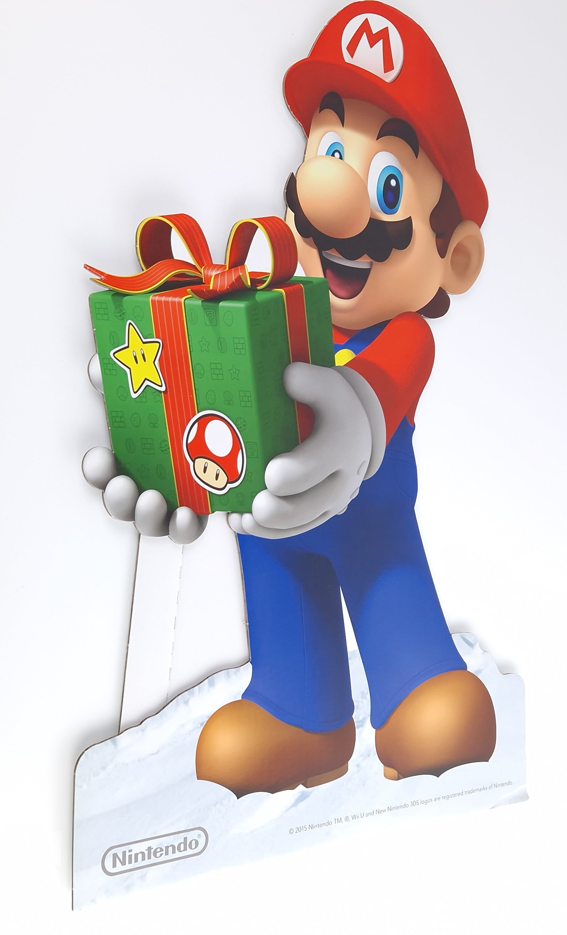 Nintendo Wii U 3DS Promo Store Sign Mario Papp Aufsteller