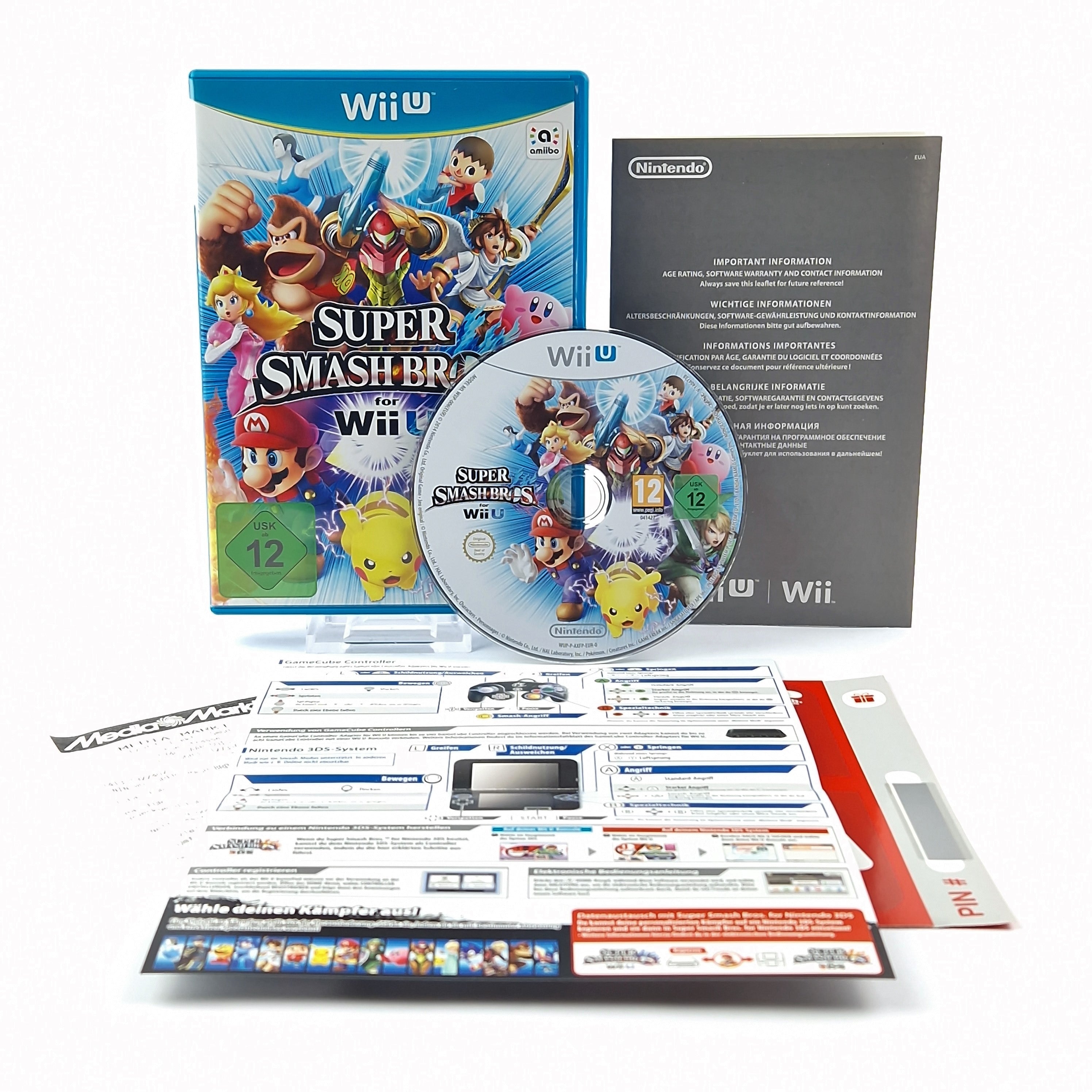 Nintendo Wii U Spiel: Super Smash Bros. - OVP Anleitung CD | PAL Version