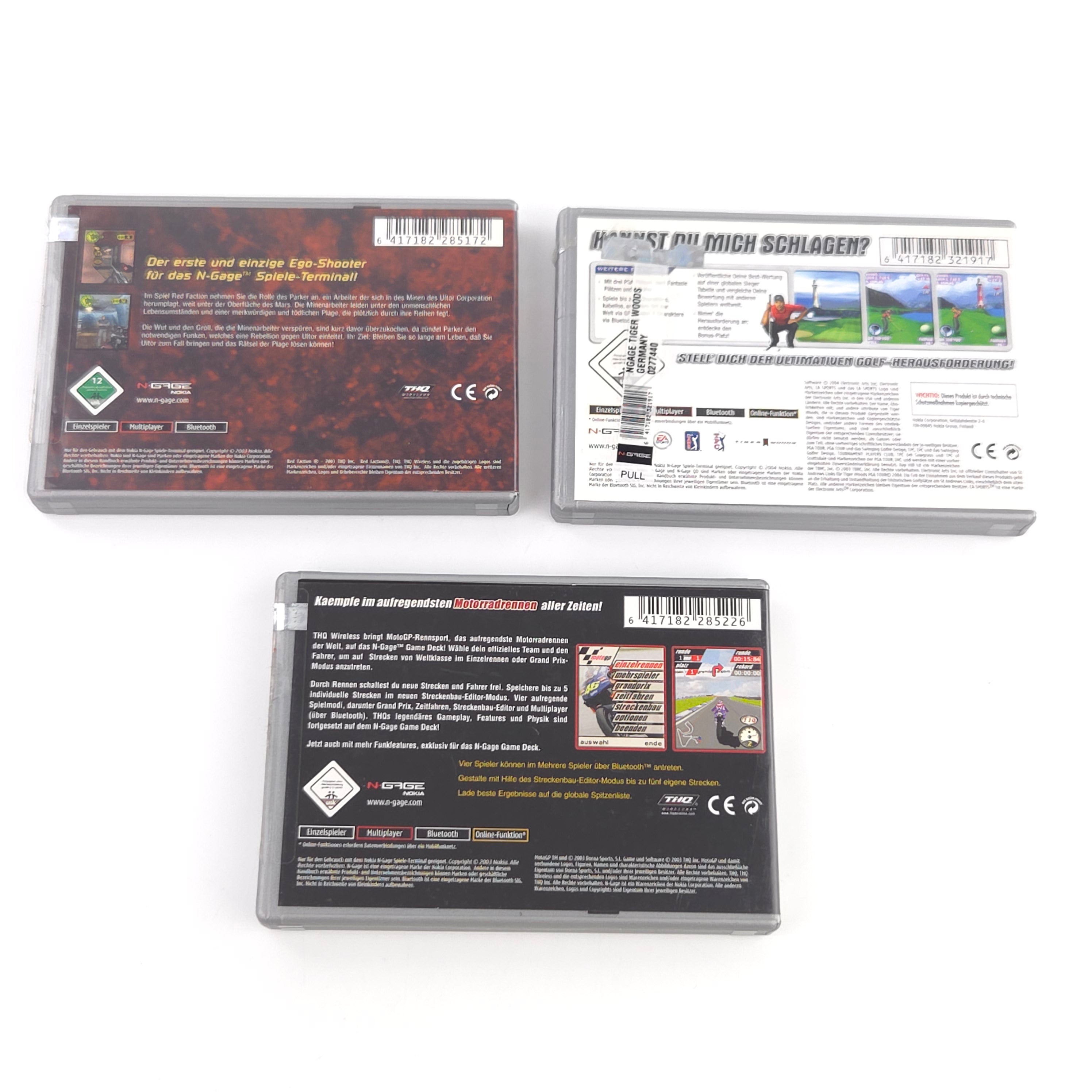 Nokia N-Gage 3 Leerverpackungen ohne Spiele - Tiger Woods, Moto GP & Red Faction