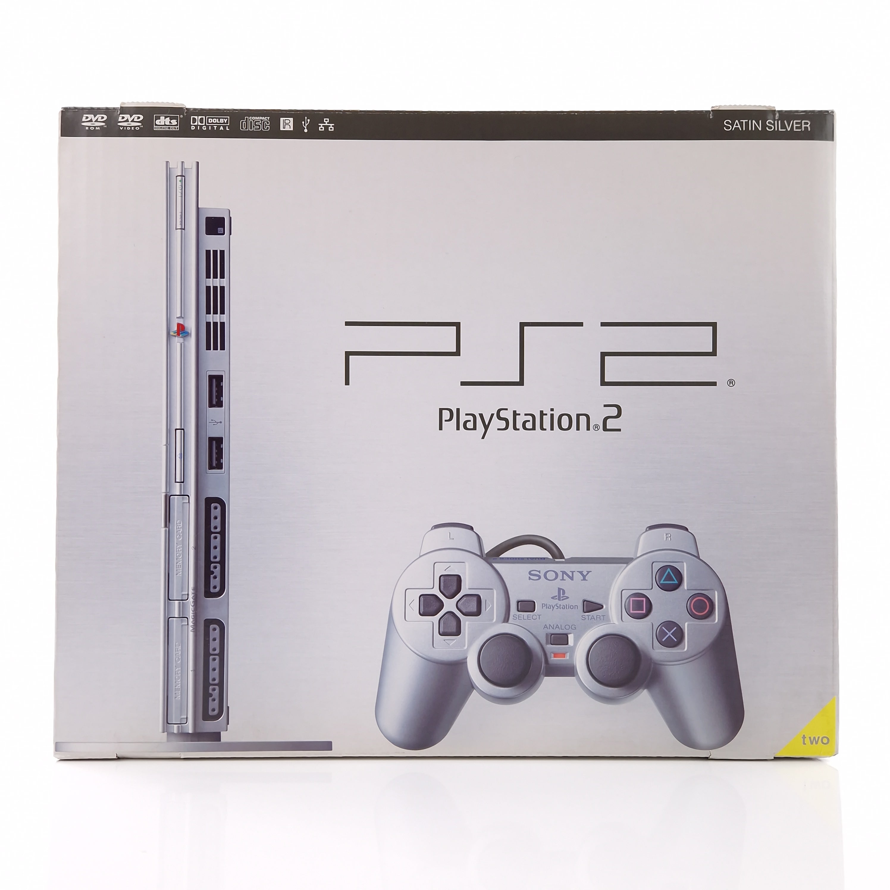 Playstation 2 Konsole Sony PS2 Slim Silber OVP PAL