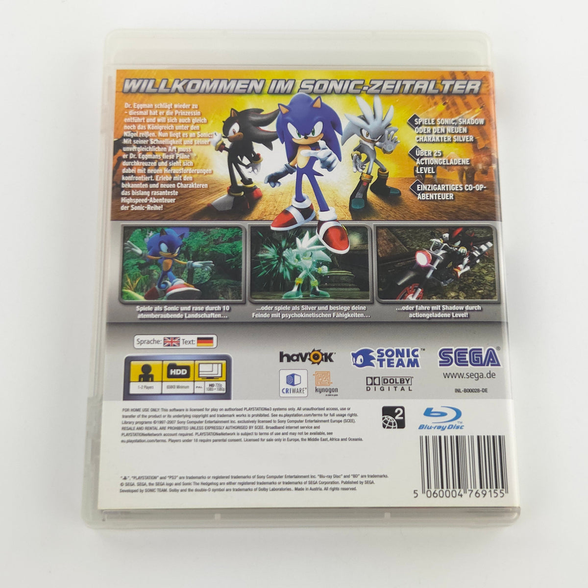 Playstation 3 Spiel Sonic The Hedgehog OVP