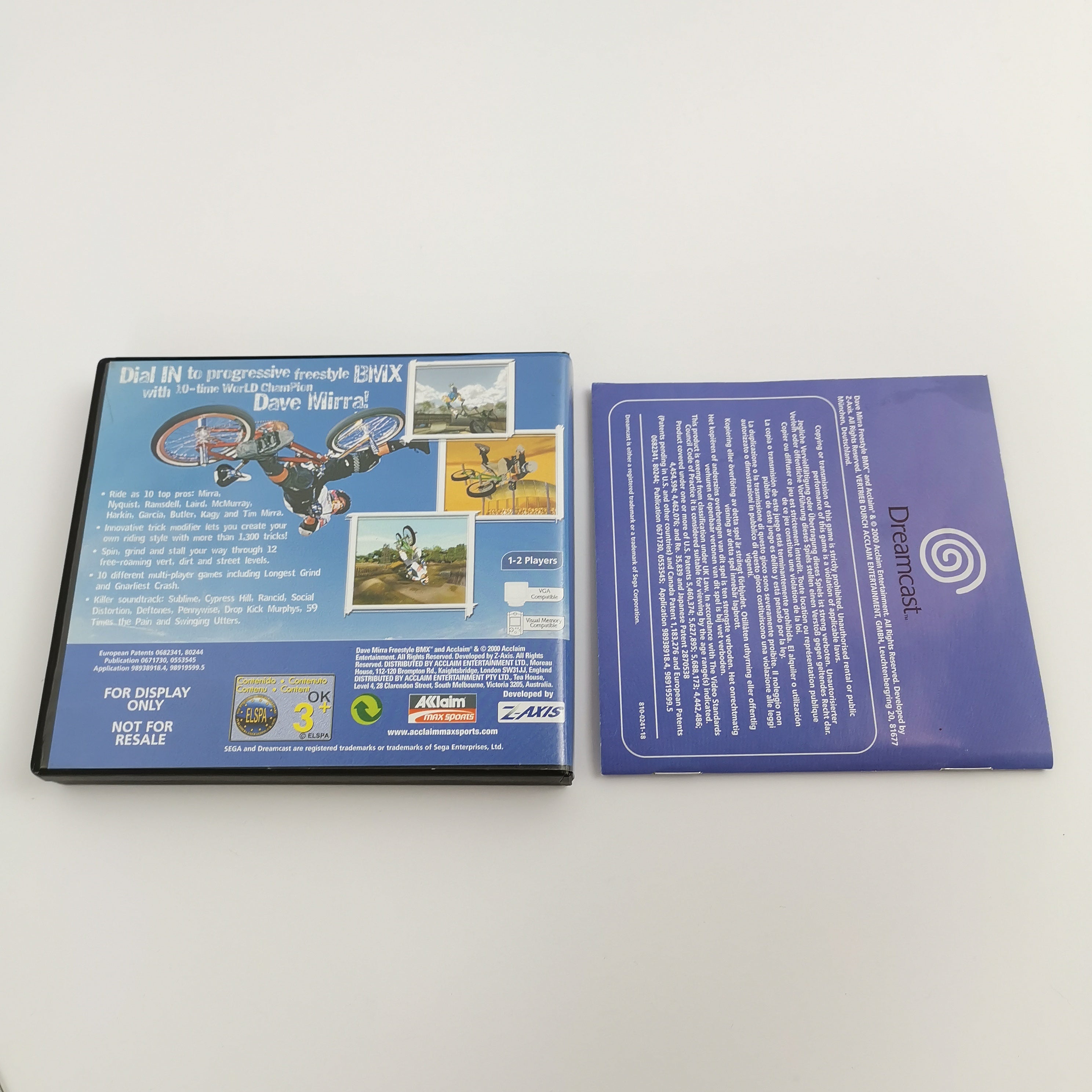 Sega Dreamcast Spiel – Dave Mirra Freestyle Promo PAL OVP