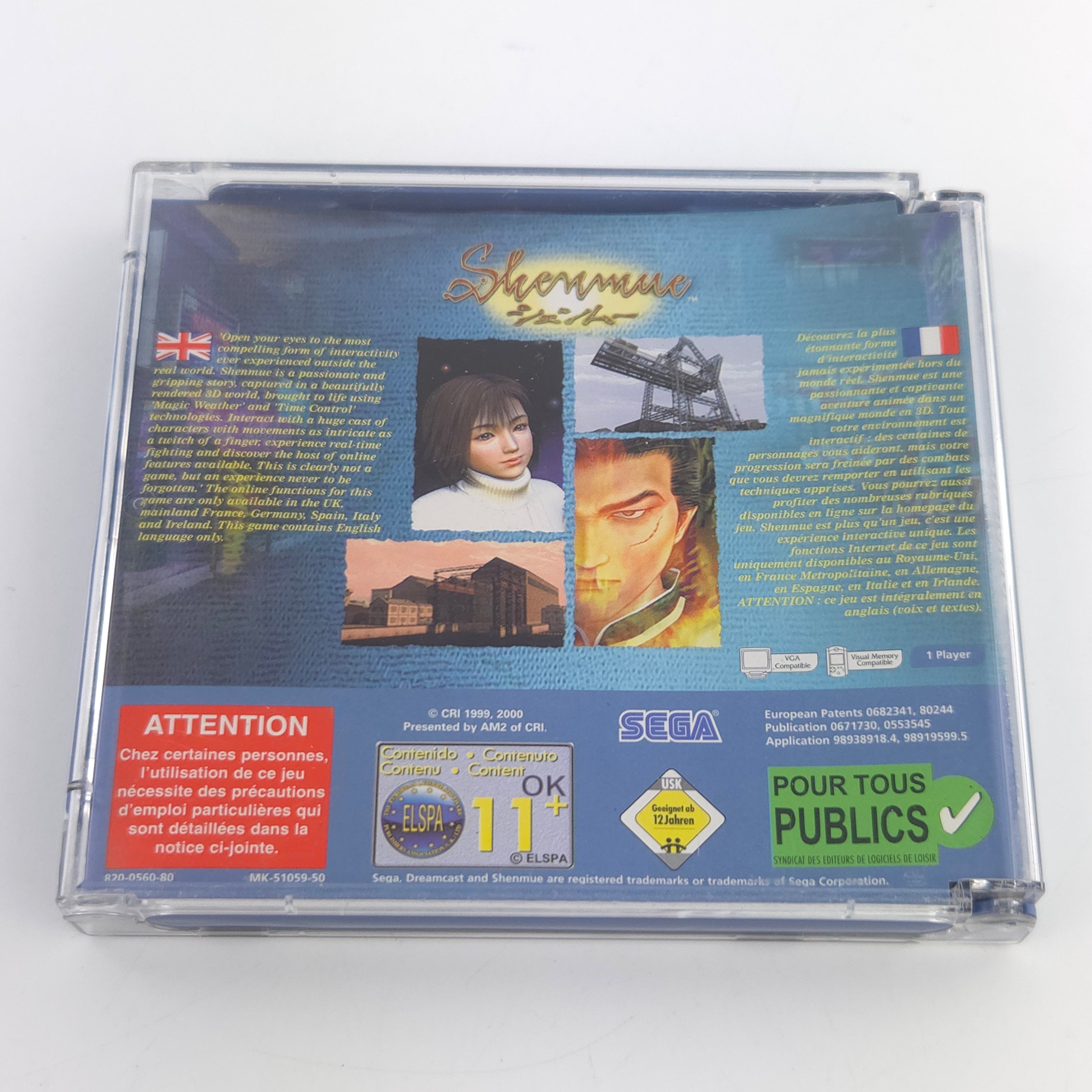 Sega Dreamcast Spiel Shenmue 4 CDs ohne Anleitung PAL