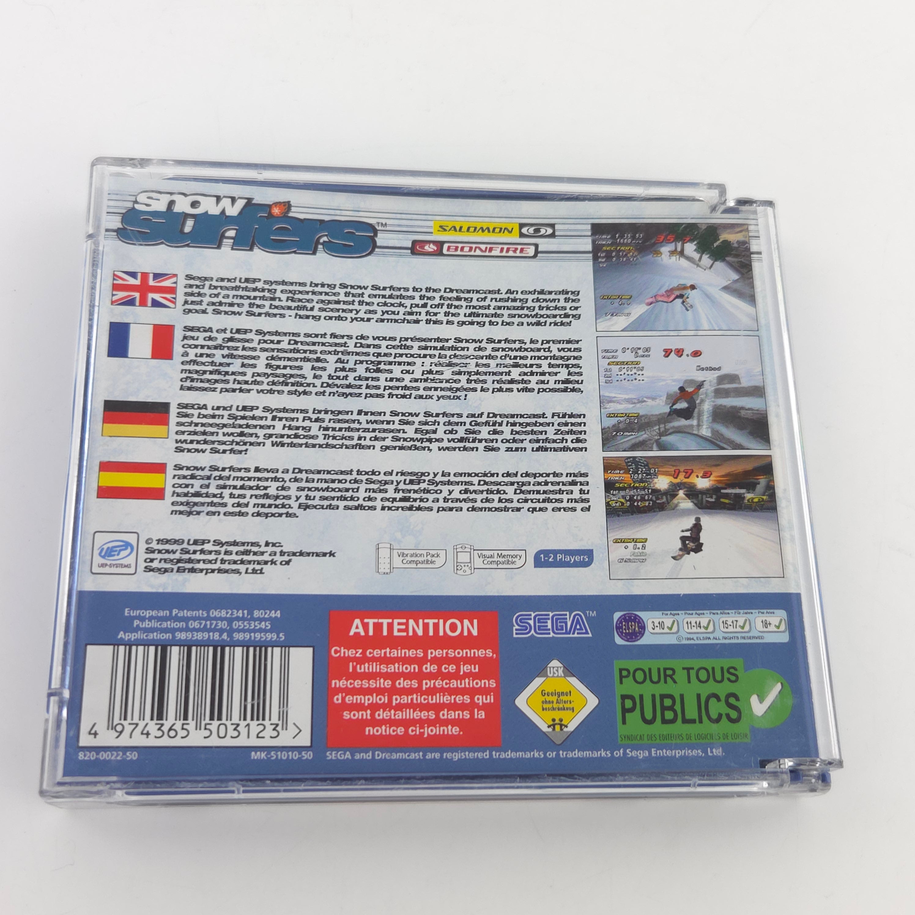 Dreamcast Spiel Snow Surfers OVP CIB PAL EUR CD-ROM
