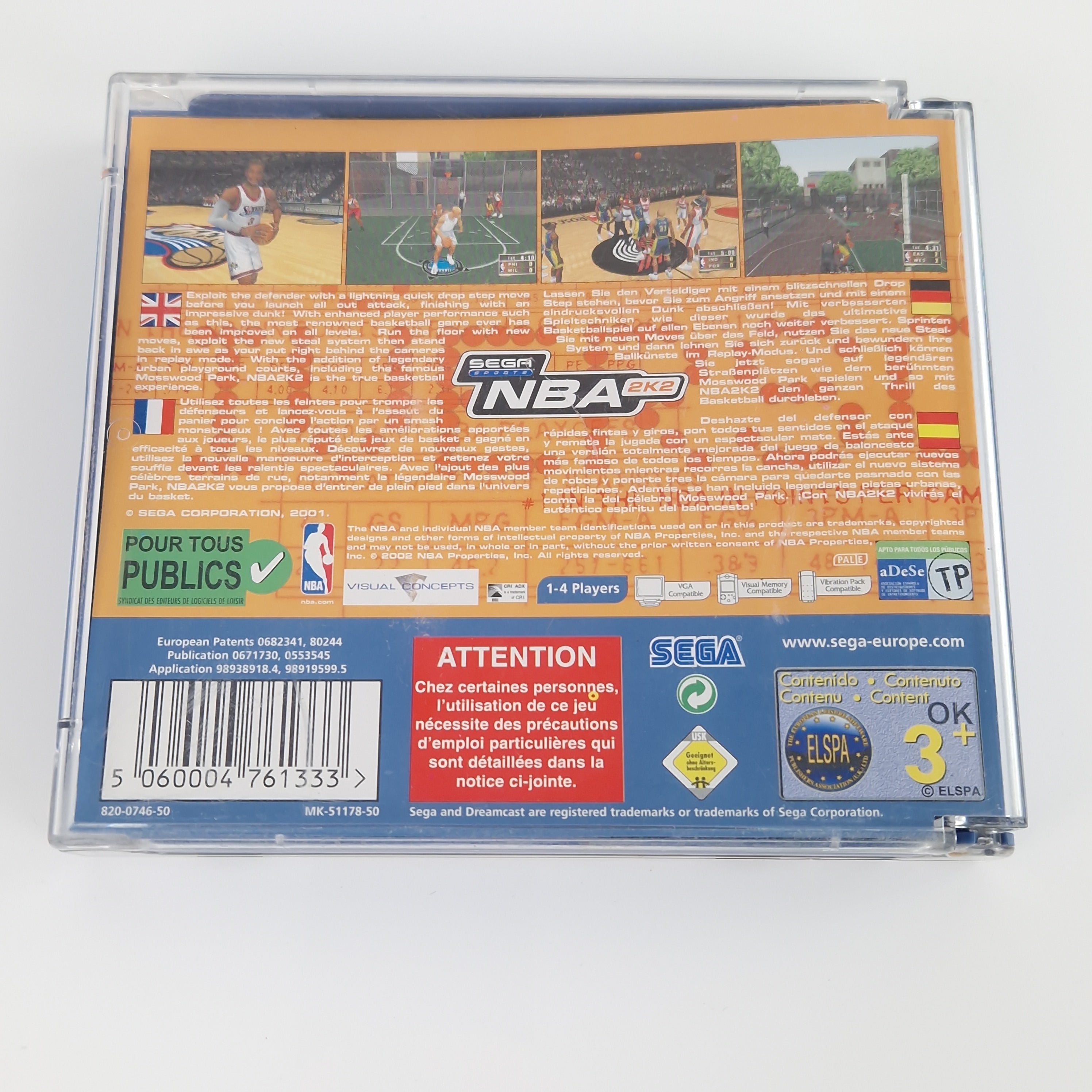 Sega Dreamcast Spiel – Sega Sports NBA 2K2 OVP CIB