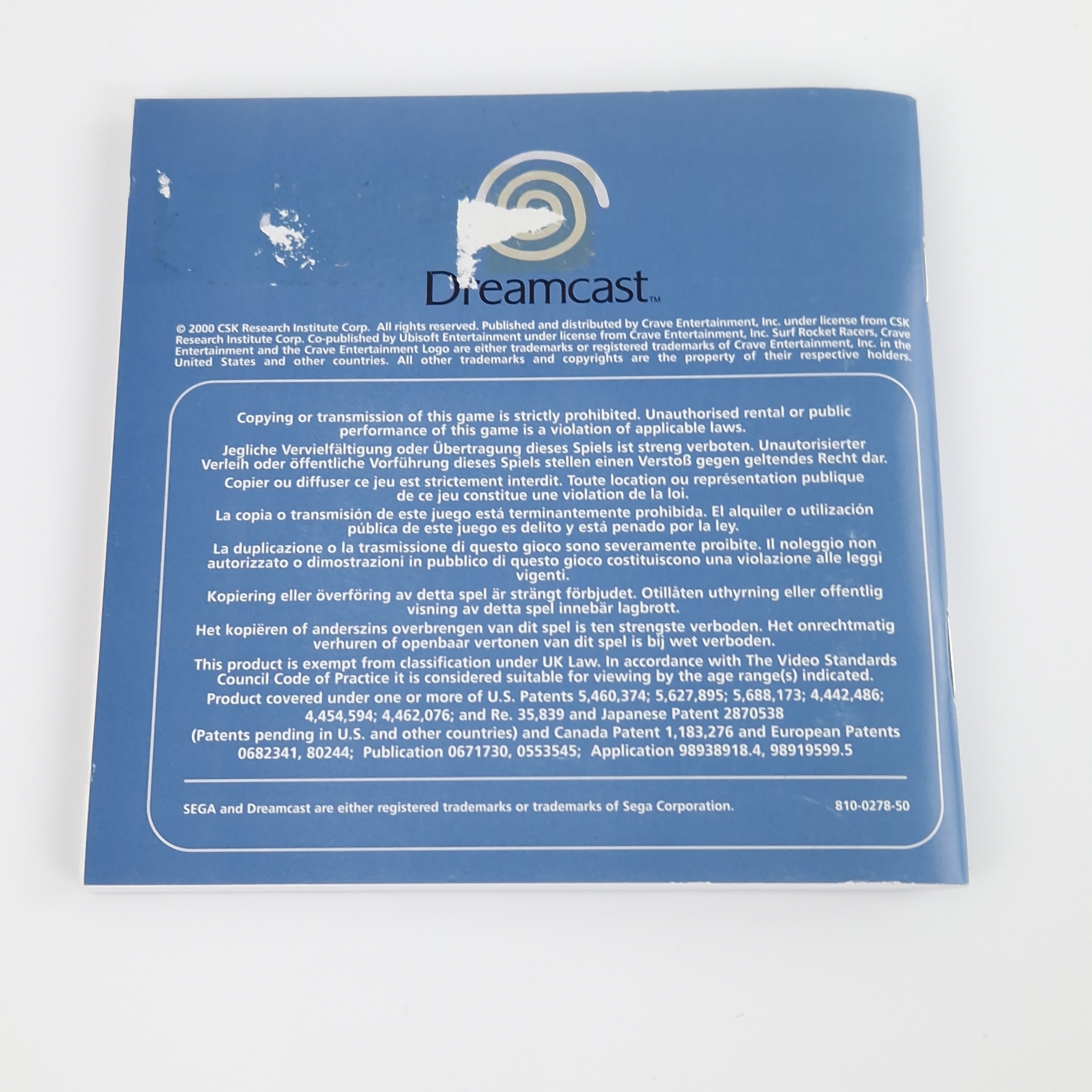 Sega Dreamcast Spiel – Surf Rocket Racers PAL OVP CIB