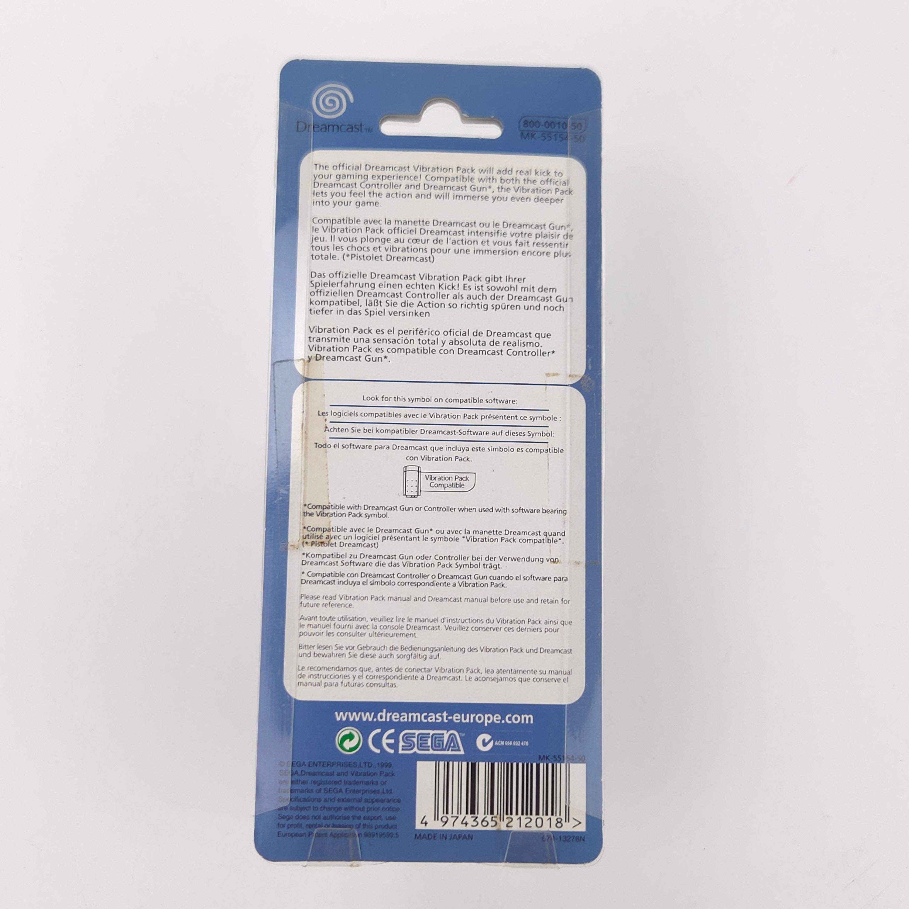 Sega Dreamcast Vibration Pack Zubehör OVP PAL