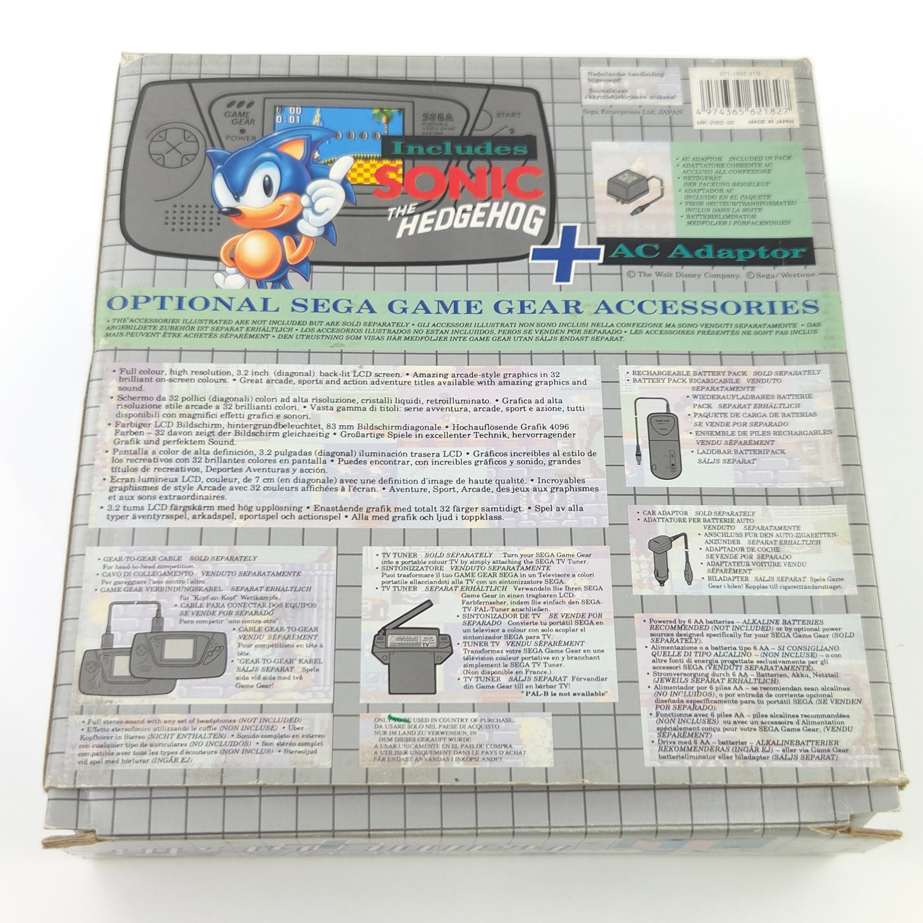 Sega Game Gear Konsole Set Defekt Sonic OVP PAL