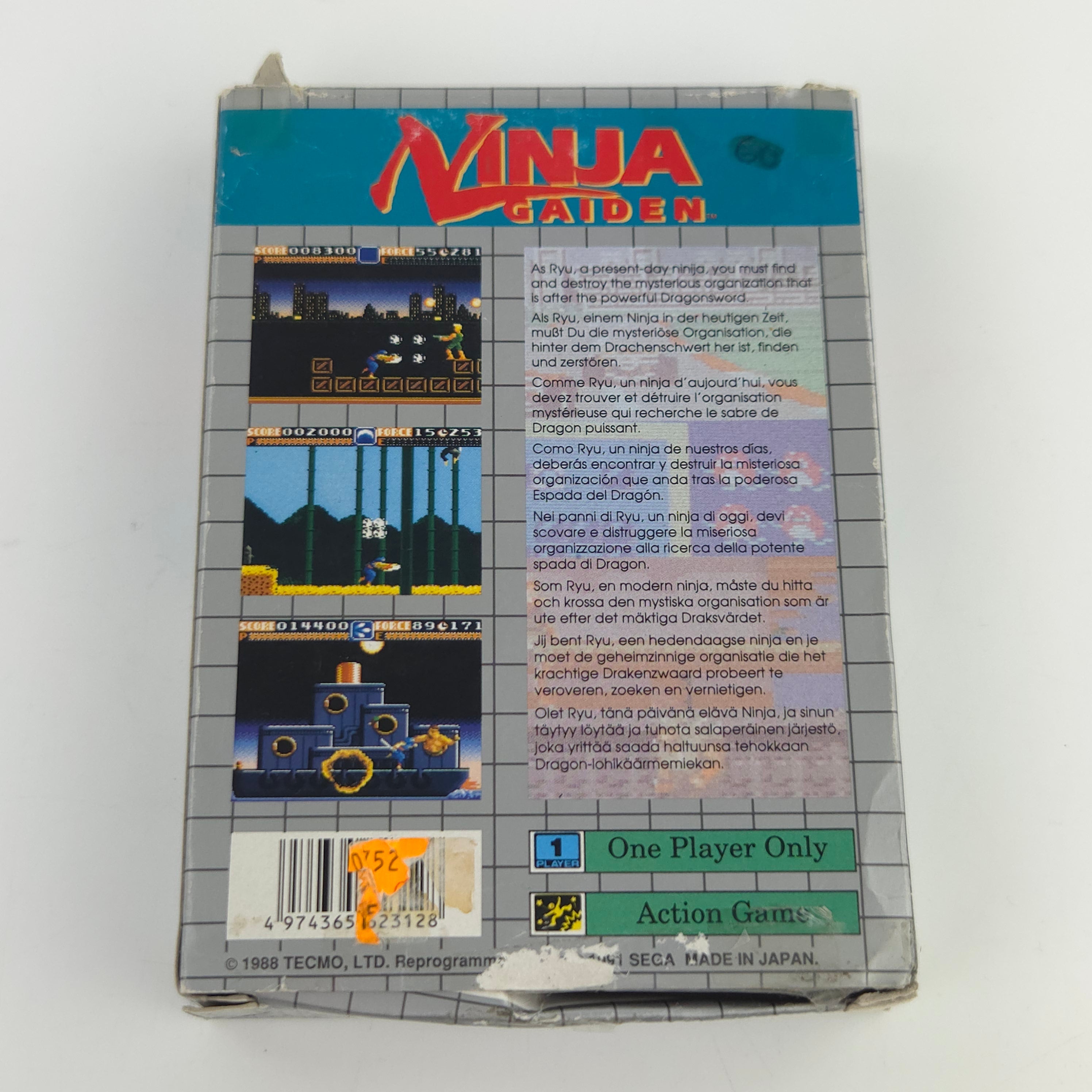 Sega Game Gear Spiel Ninja Gaiden Modul Anleitung OVP PAL