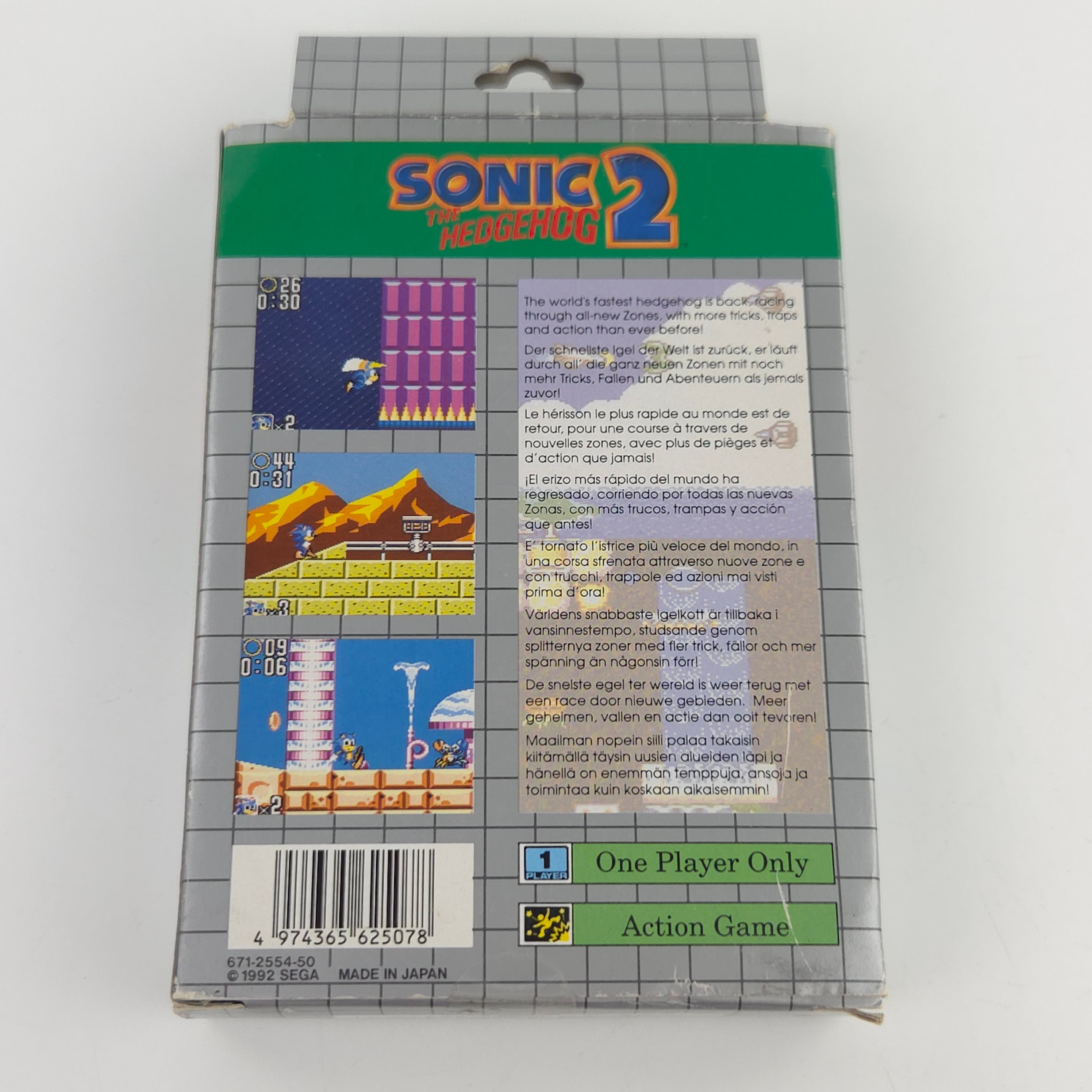 Sega Game Gear Spiel: Sonic The Hedgehog 2 - Modul Anleitung OVP (PAL EUR 1992)