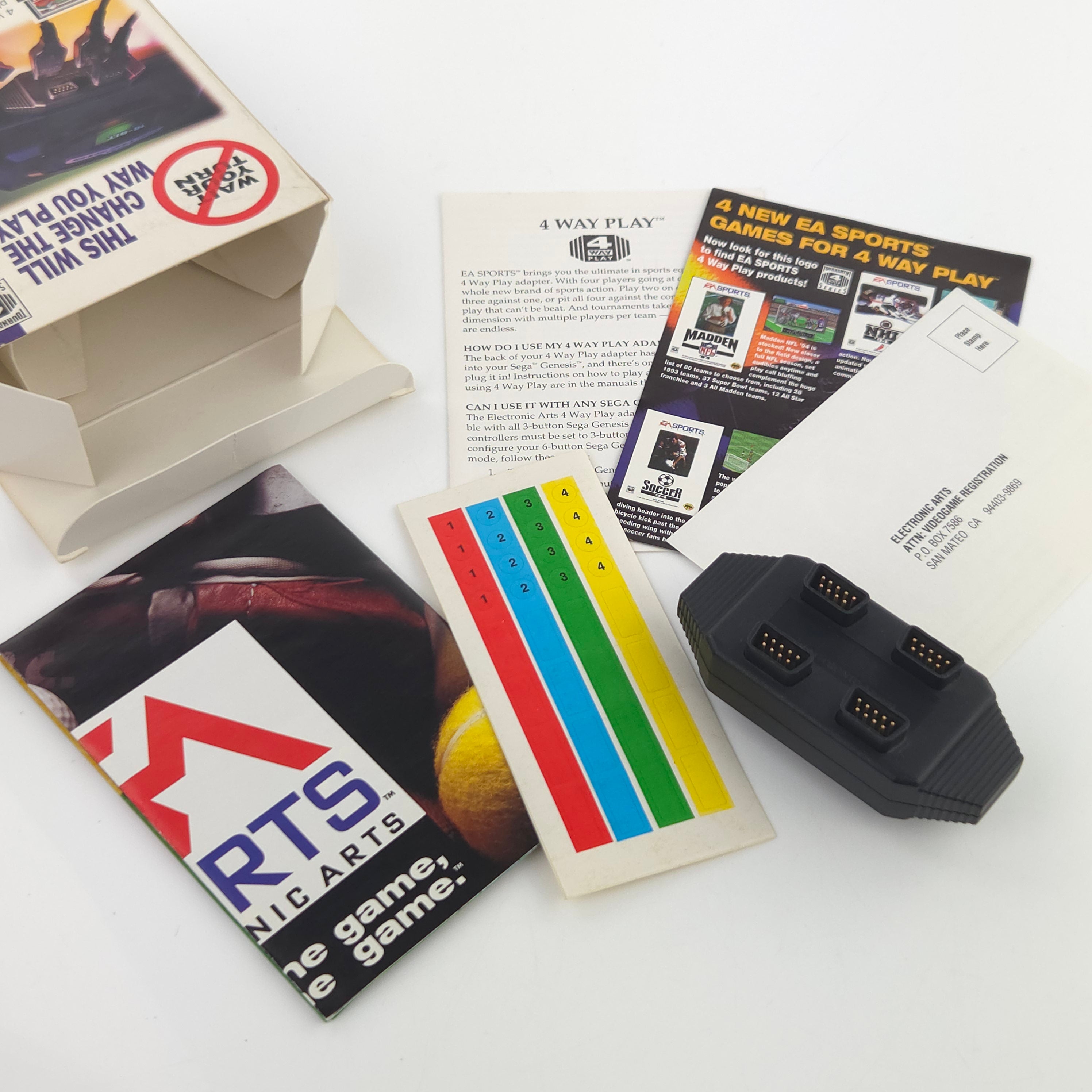 Sega Genesis Zubehör 4 Way Play Adapter EA Sports OVP