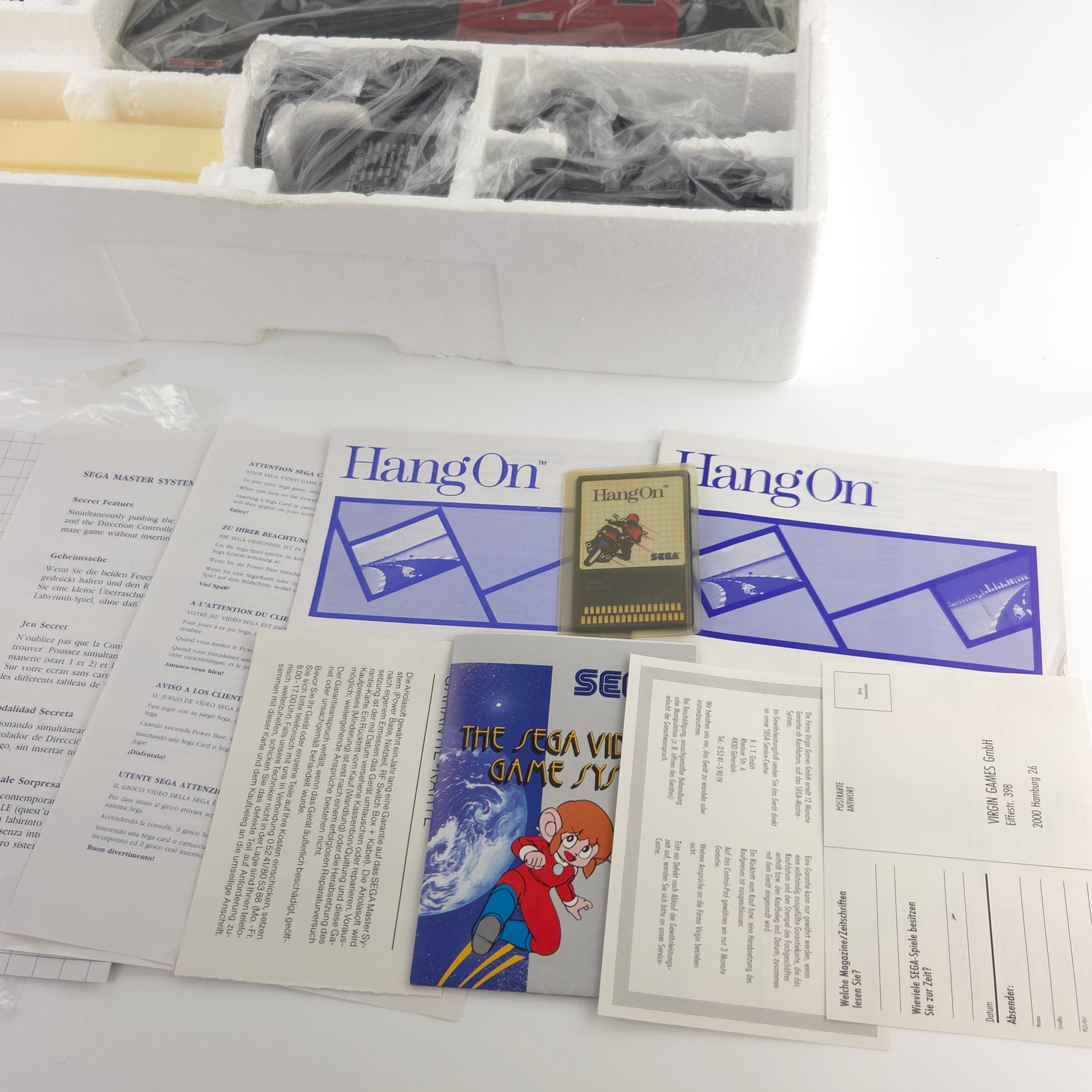 Sega Master System Konsole Hang On OVP PAL teils neuwertig