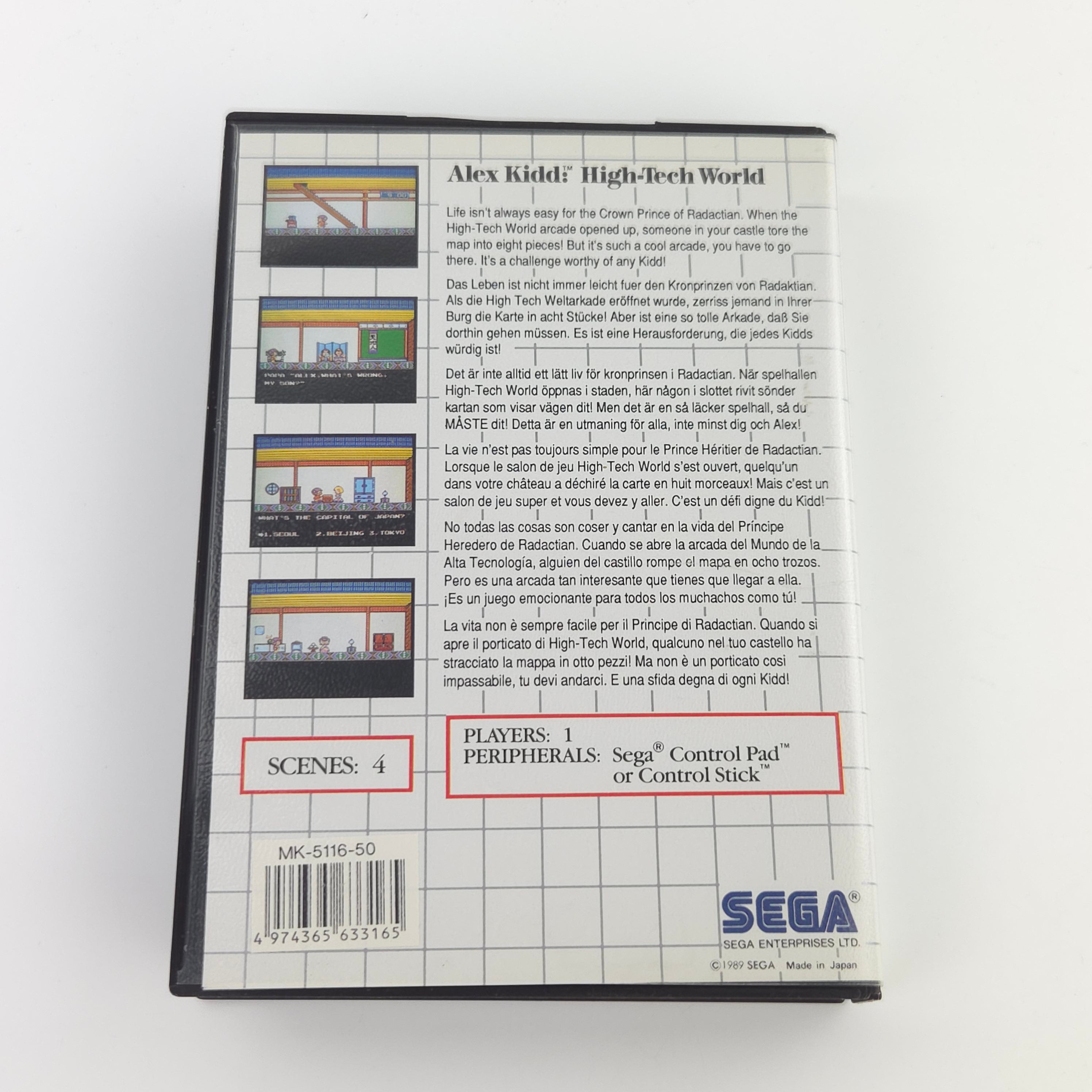 Sega Master System Spiel Alex Kidd High Tech World OVP