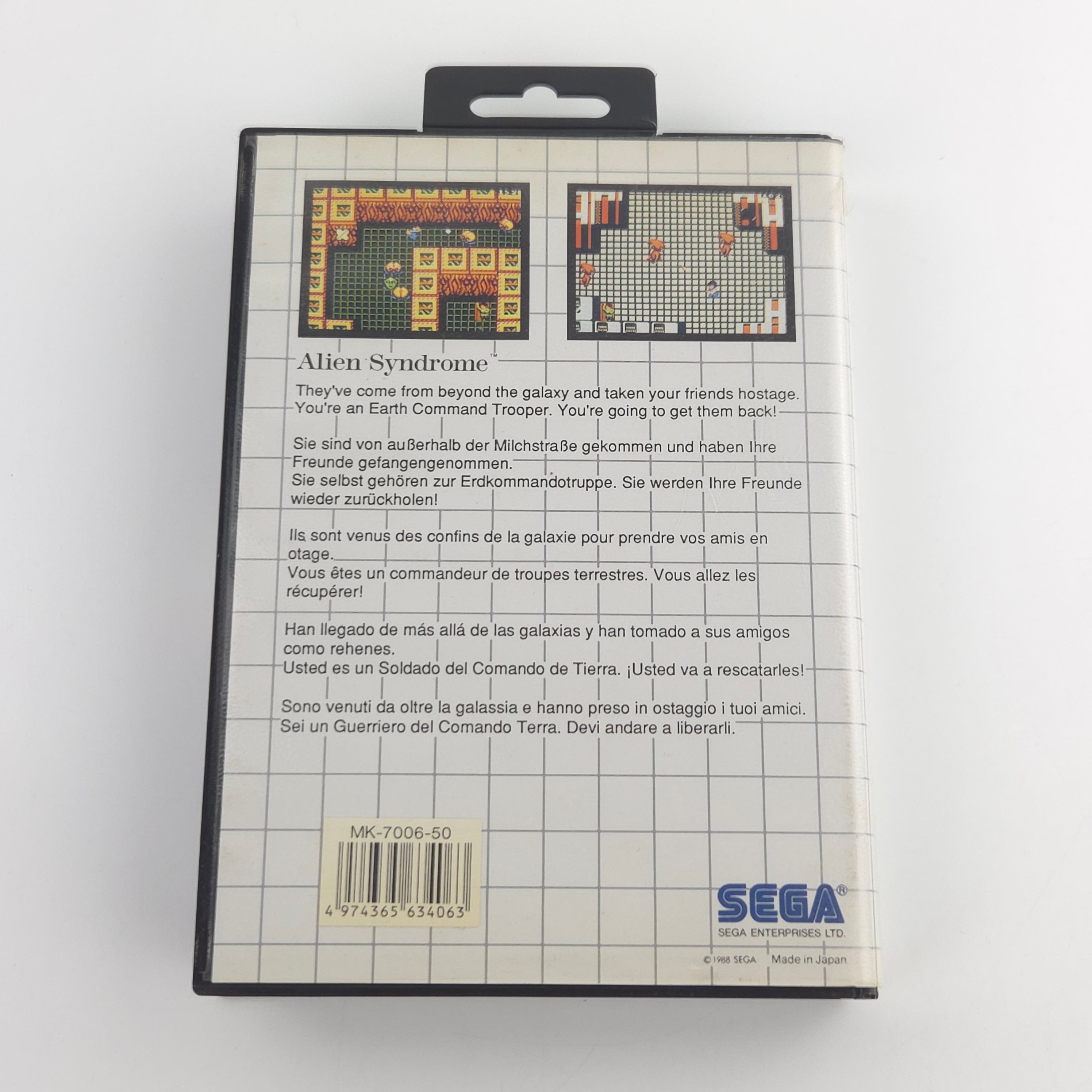 Sega Master System Spiel Alien Syndrome OVP PAL 1988