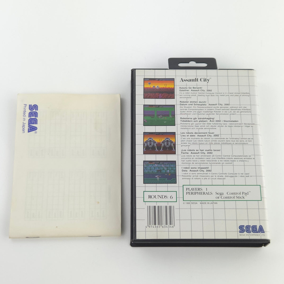 Sega Master System Spiel Assault City OVP PAL