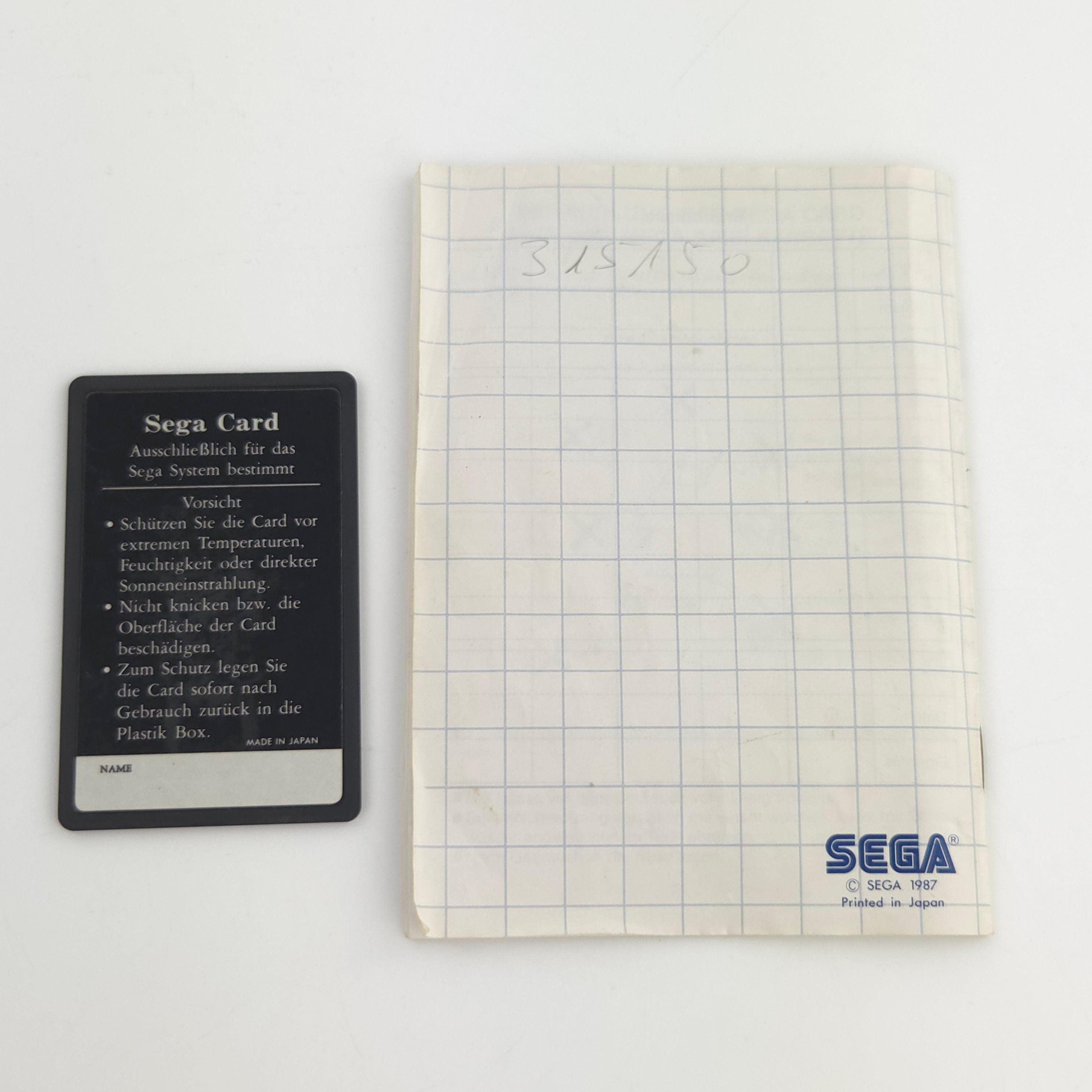 Sega Master System Spiel Bank Panic Sega Card MS OVP CIB