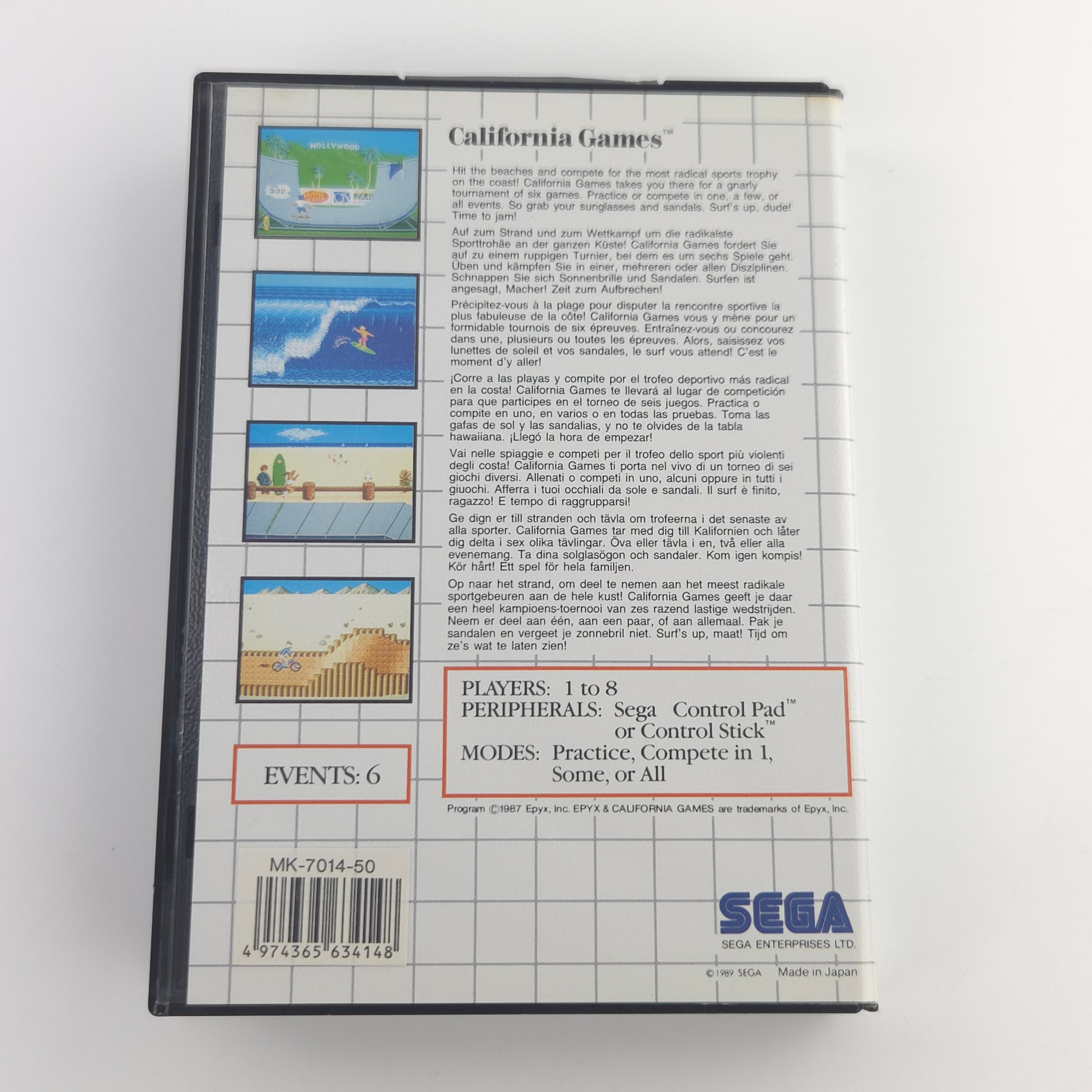 Sega Master System Spiel California Games Modul OVP PAL