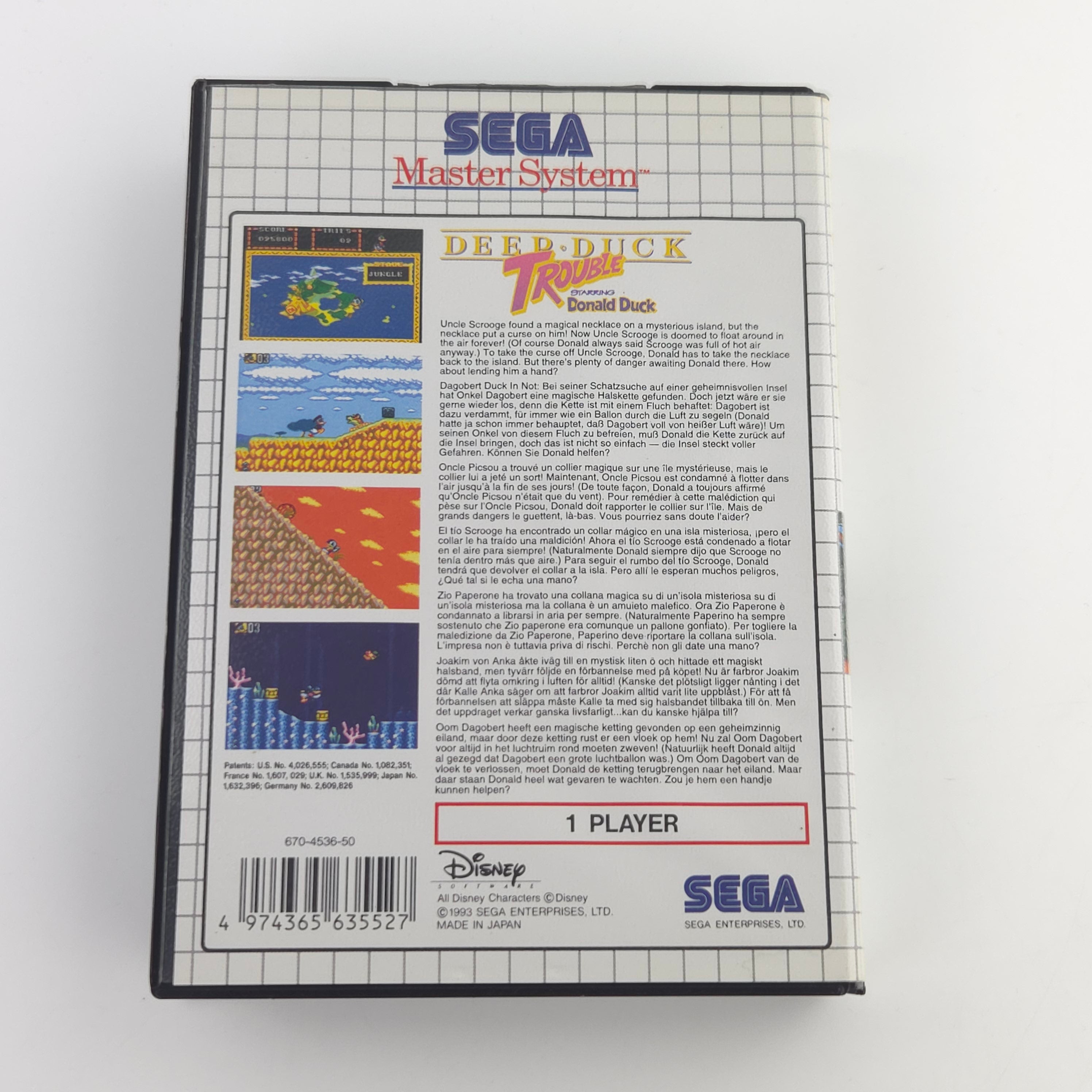 Sega Master System Spiel Deep Duck Trouble Donald Duck OVP