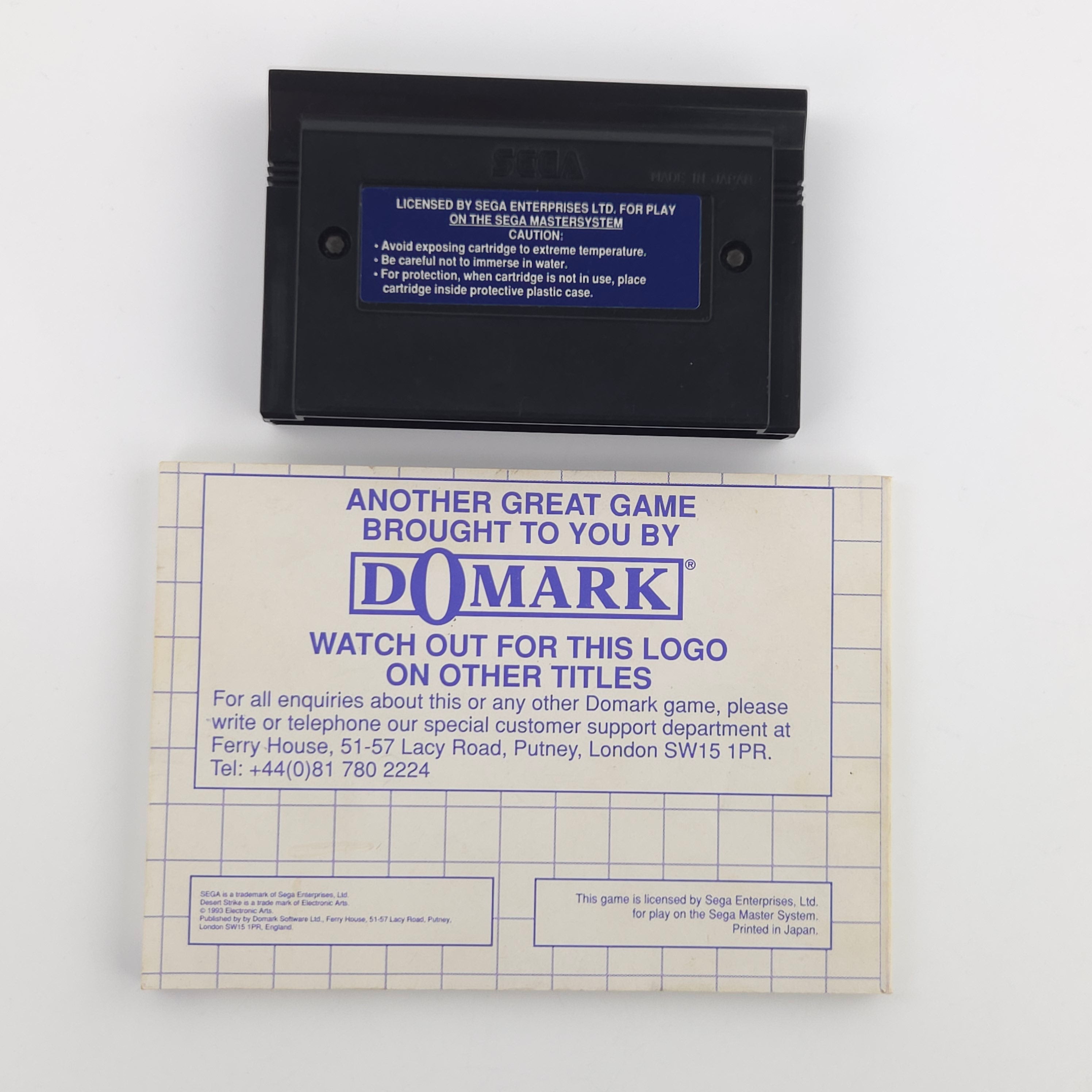 Master System Spiel Desert Strike OVP PAL EUR Domark