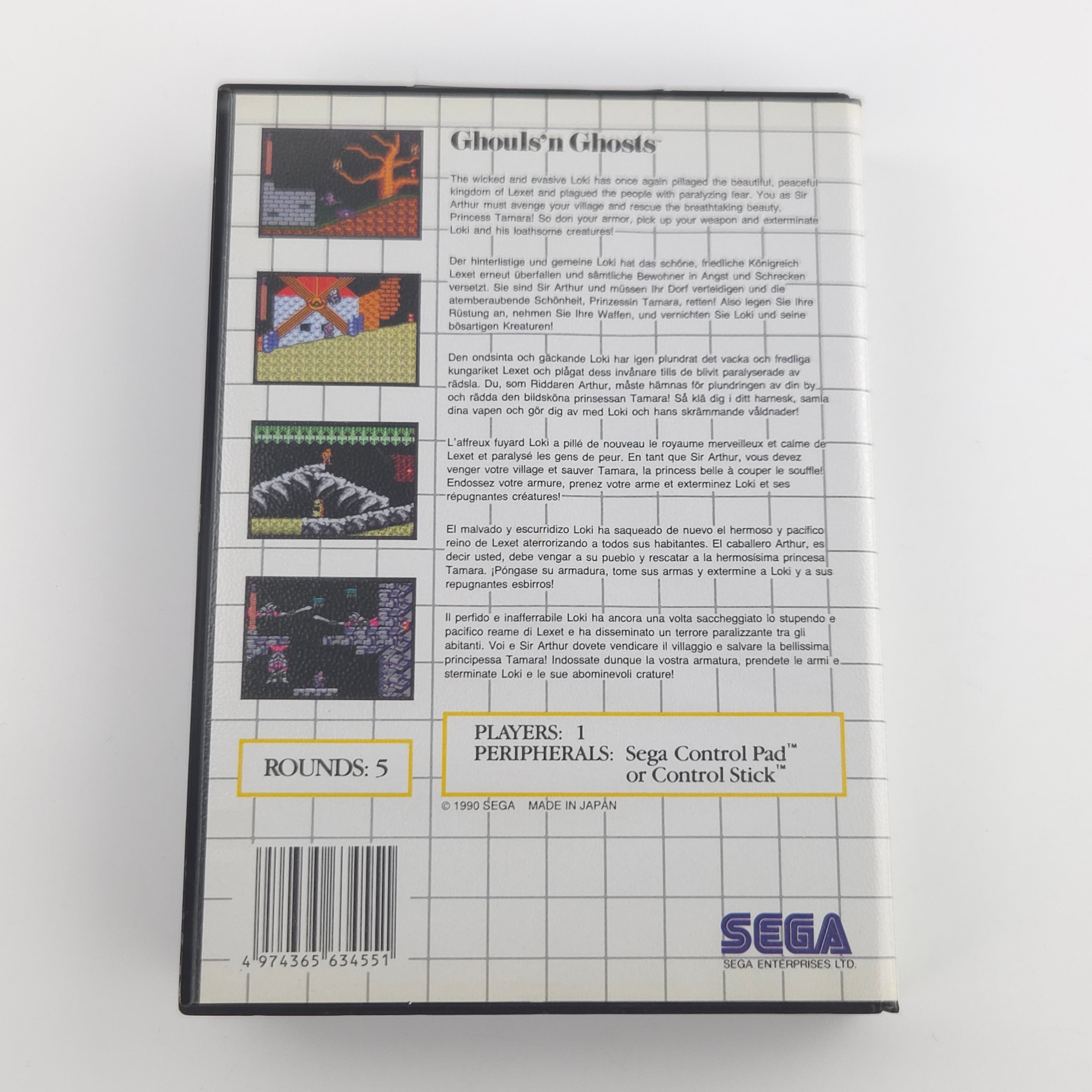 Sega Master System Spiel Ghouls N Ghosts OVP PAL EUR