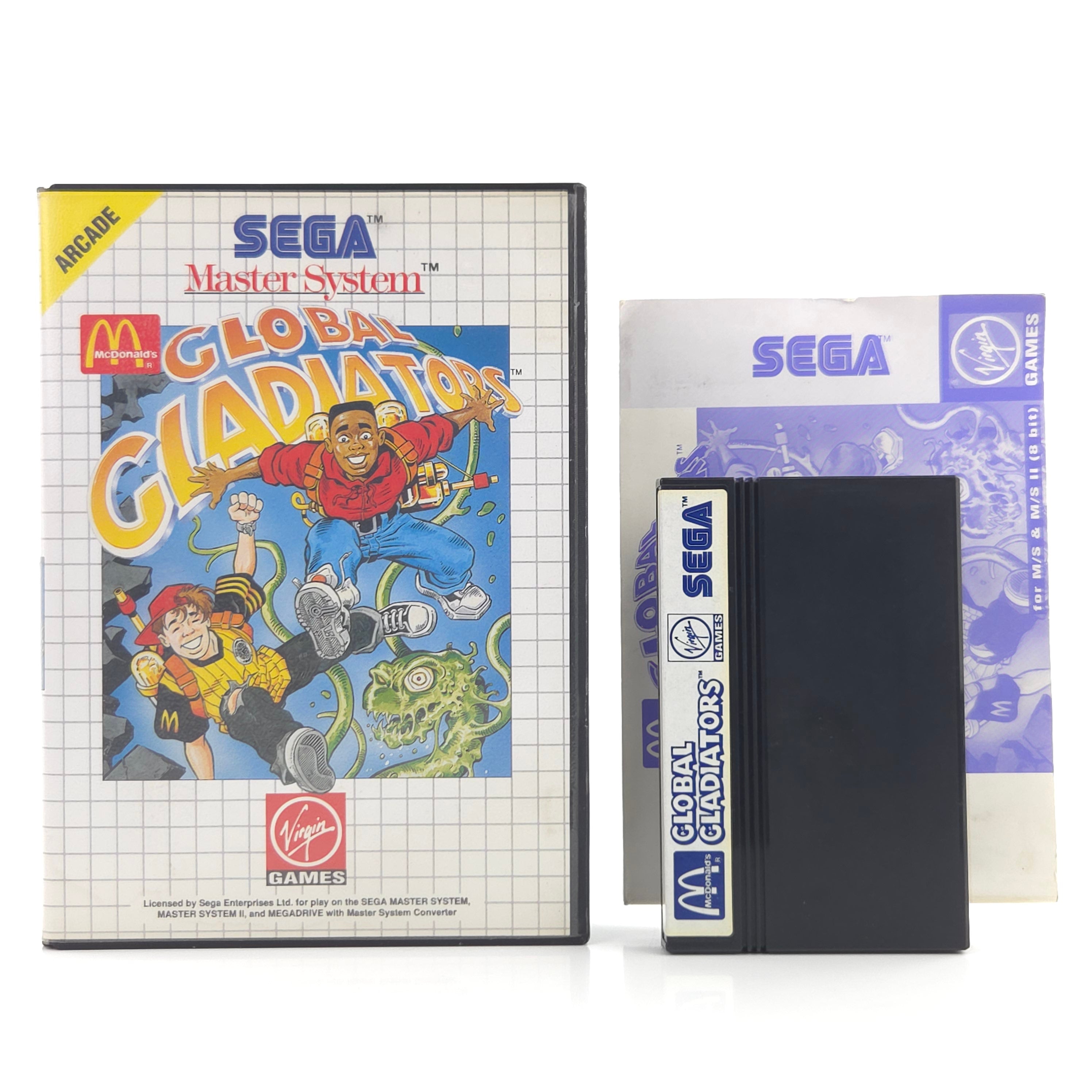 Master System Spiel Global Gladiators OVP PAL EUR Modul