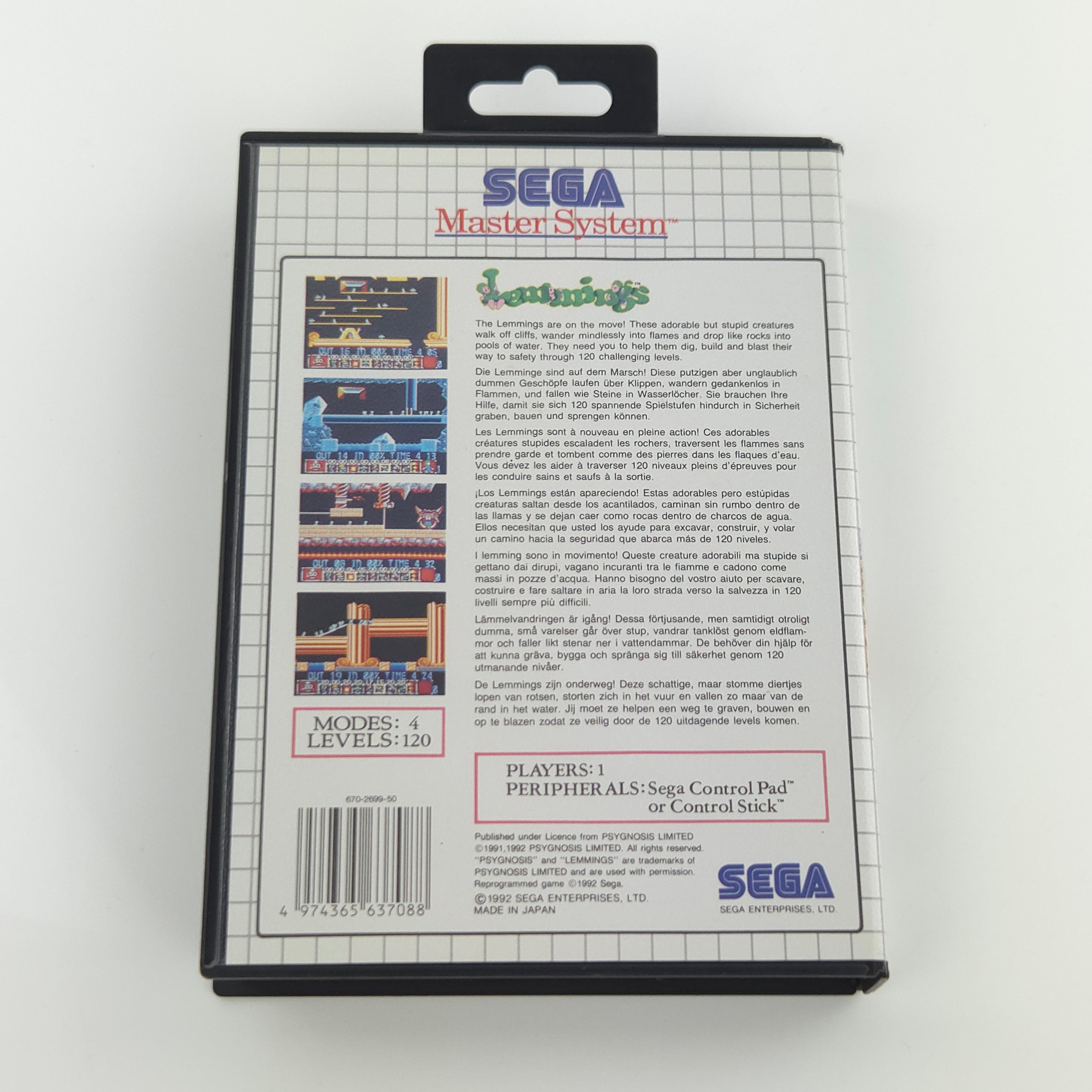Sega Master System Spiel – Lemmings OVP PAL PSygnosis