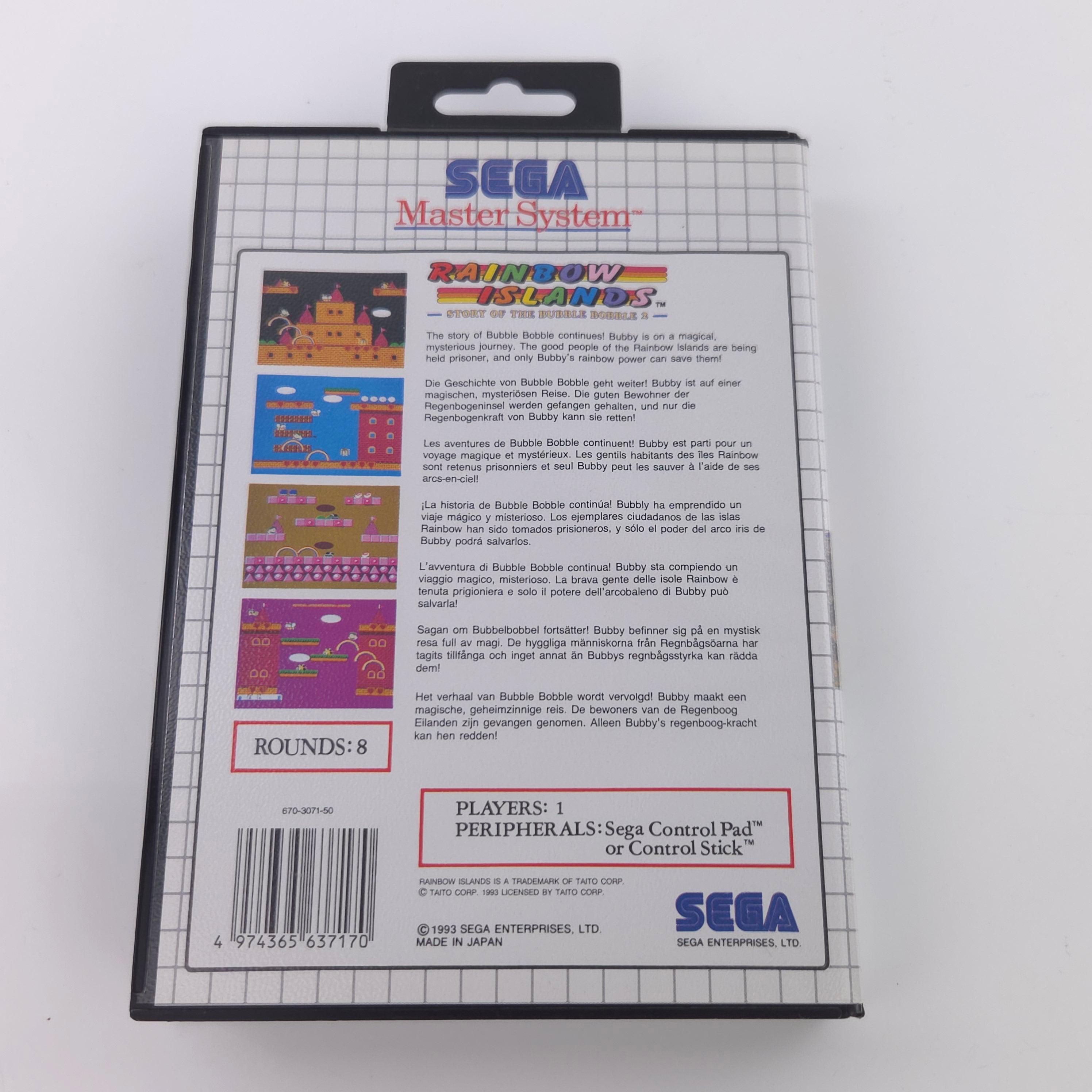 Sega Master System Spiel – Rainbow Islands OVP