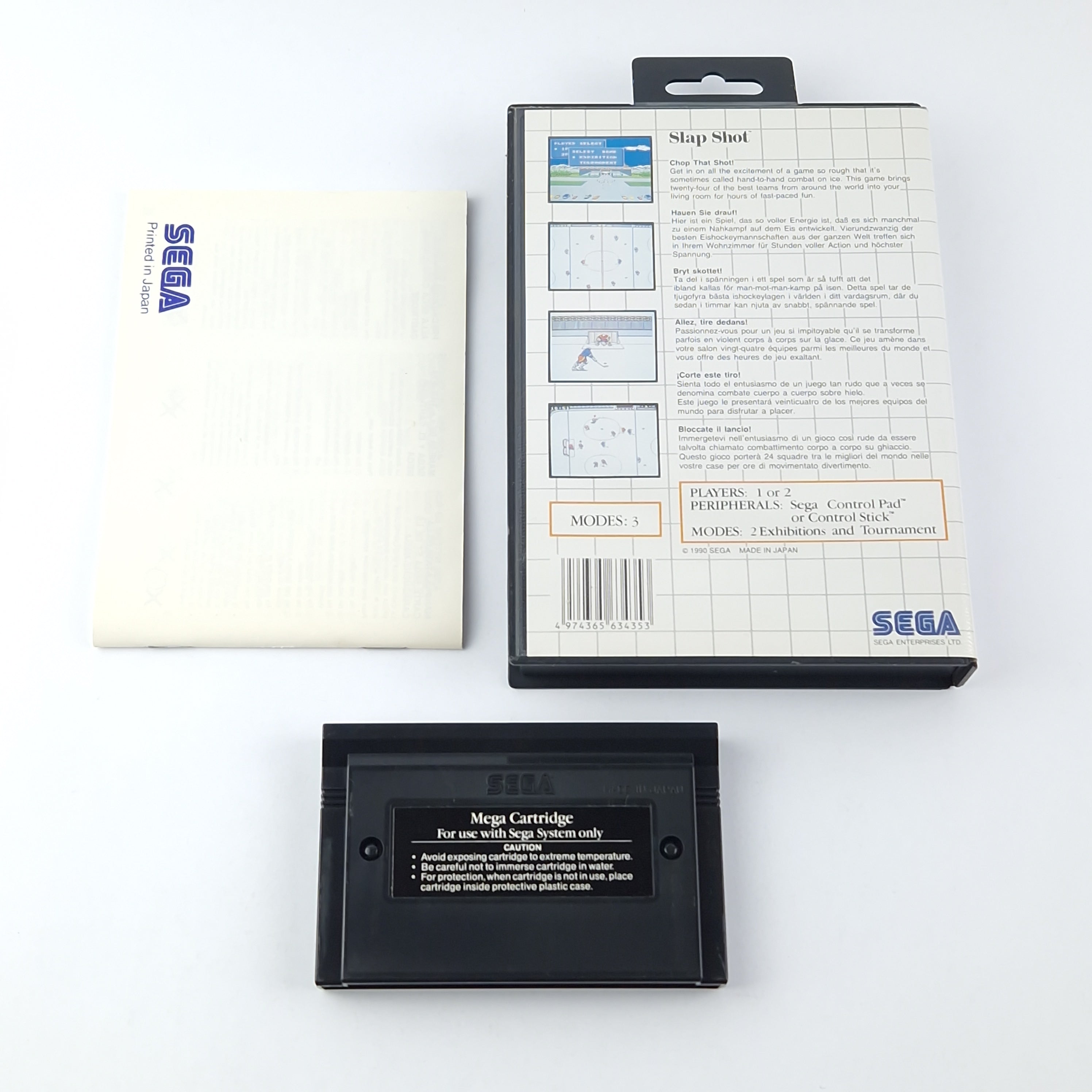 Sega Master System Spiel – Slap Shot OVP Anleitung Modul