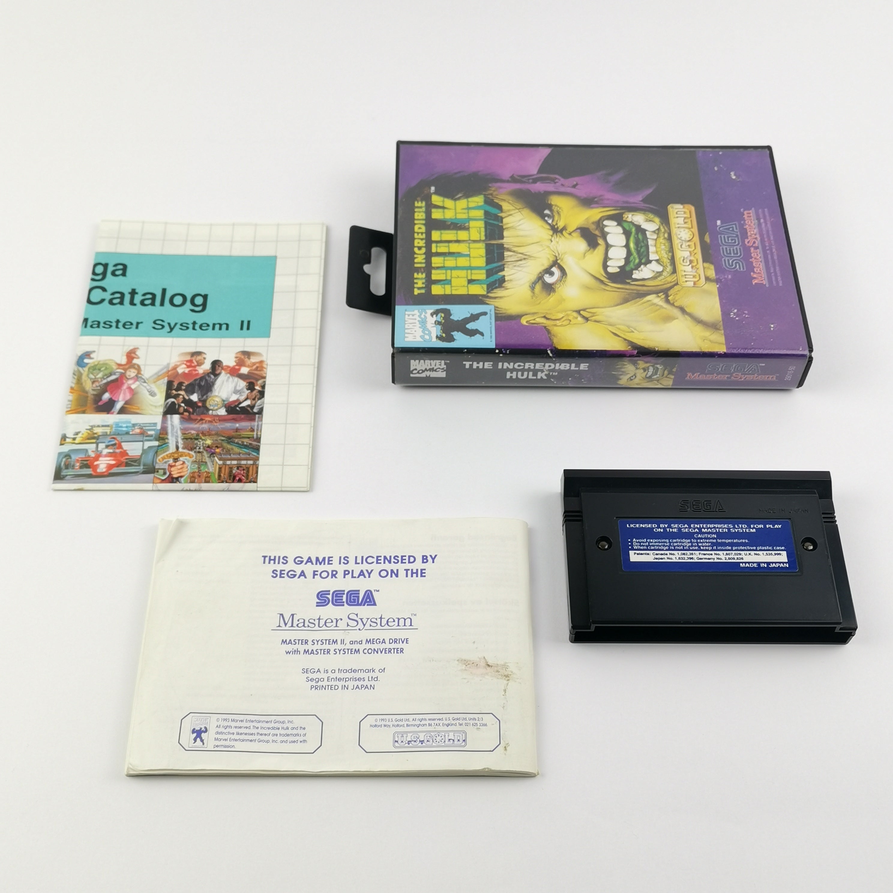 Sega Master System Spiel: The Incredible Hulk - OVP & Anleitung PAL Cartridge