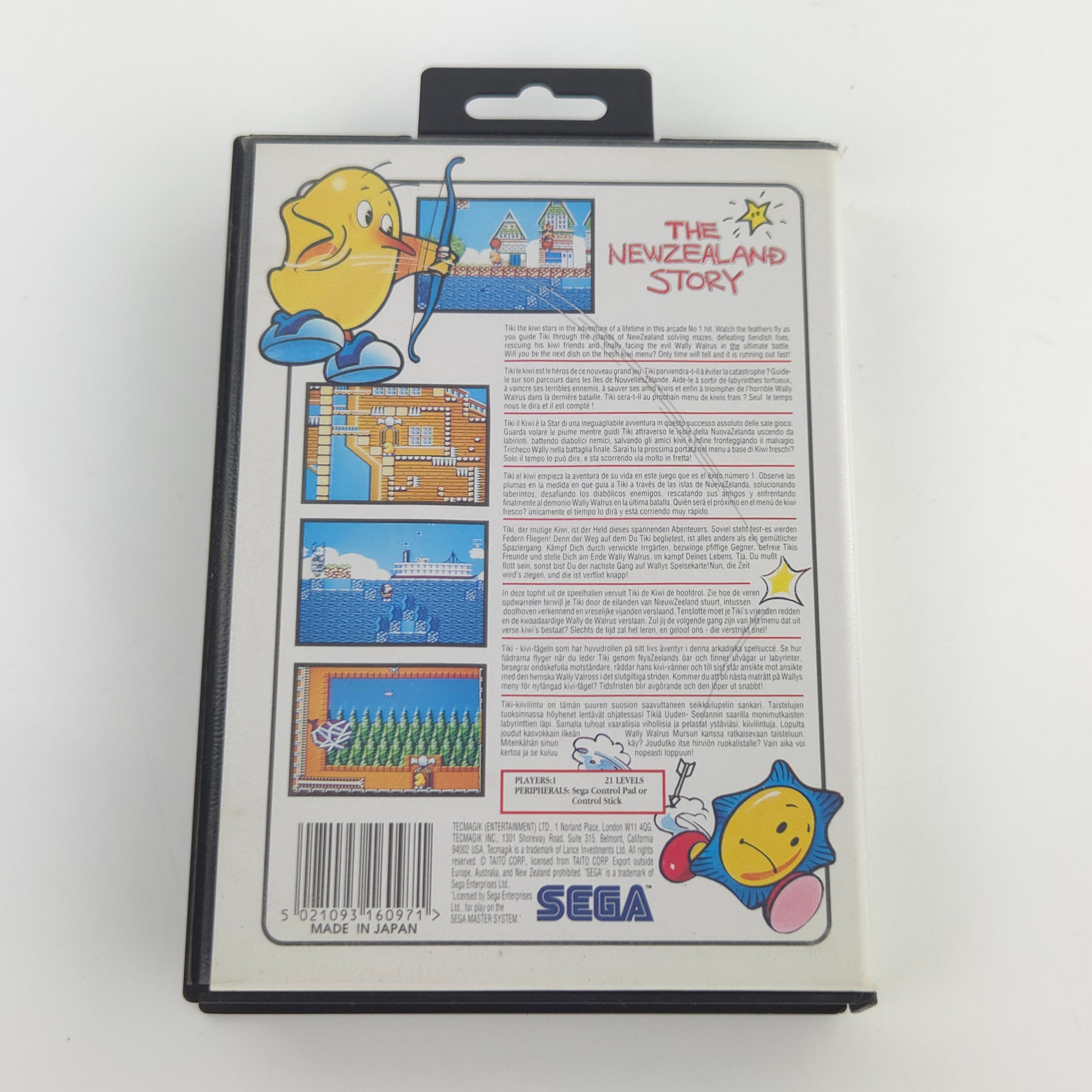 Sega Master System Spiel The Newzealand Story MS OVP CIB