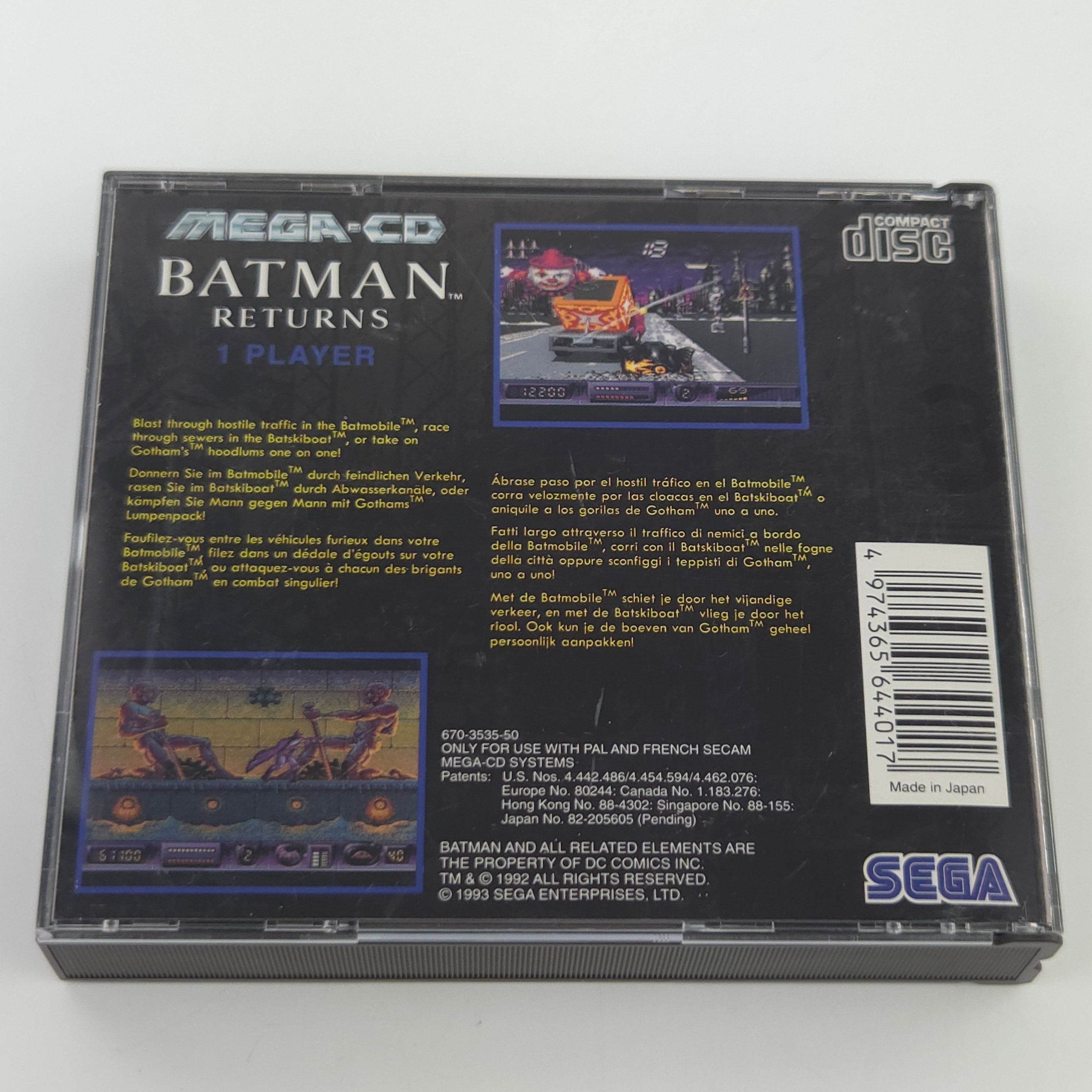 Sega Mega CD Spiel Batman Returns OVP PAL