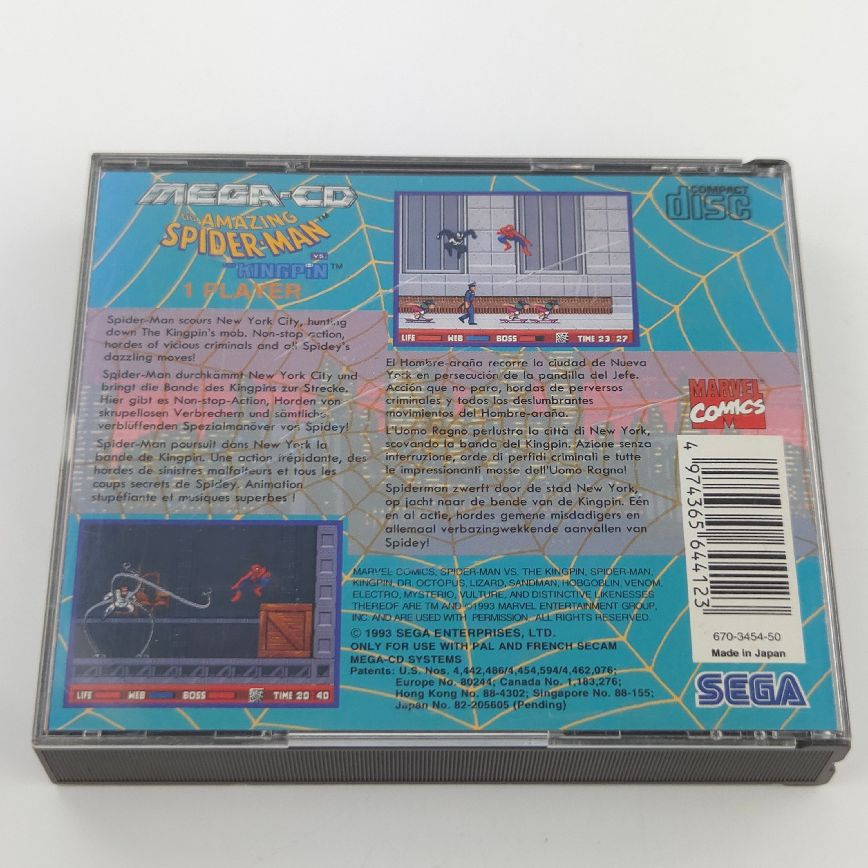Sega Mega CD Spiel Spider Man Kingpin PAL EUR