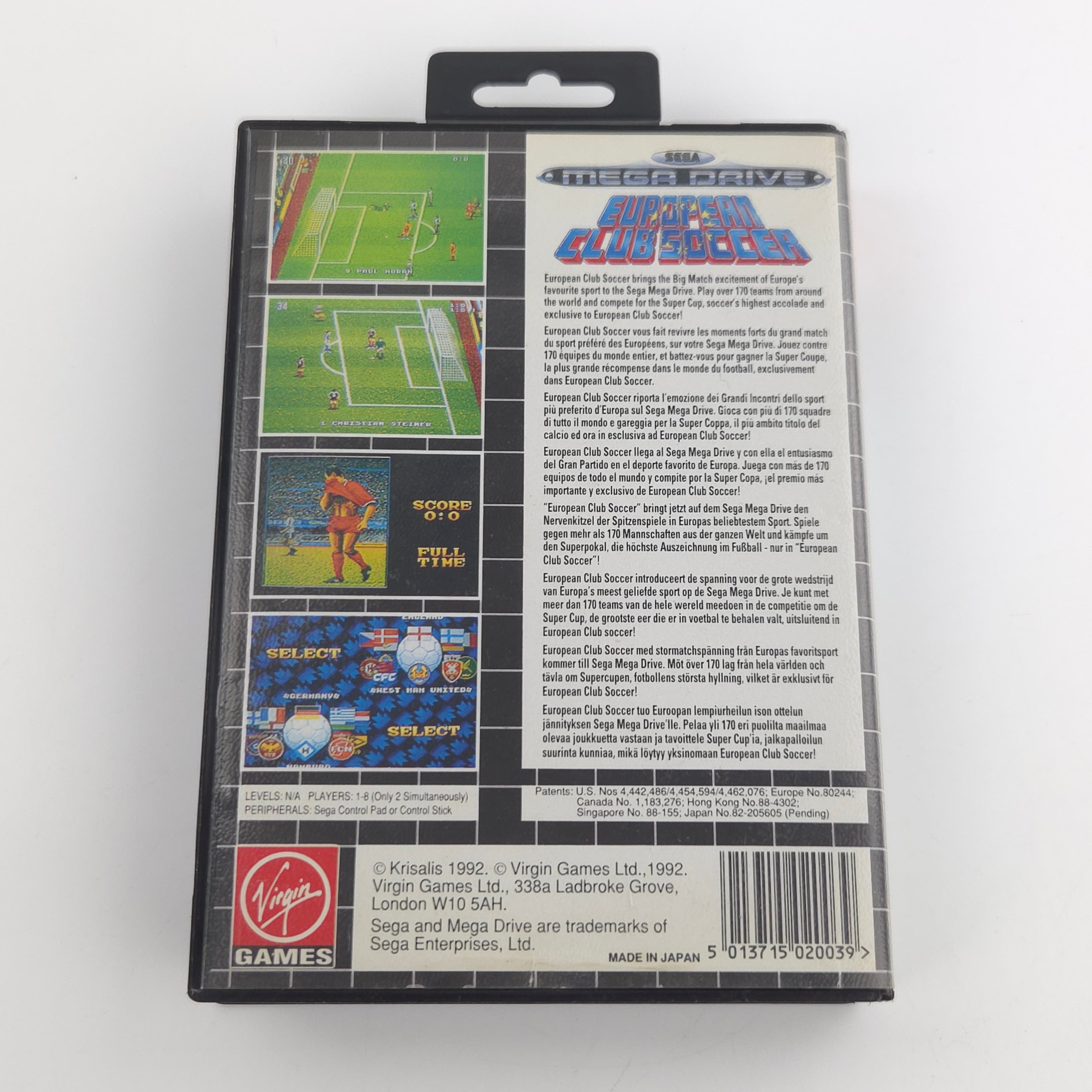 Sega Mega Drive: European Club Soccer - Modul Anleitung OVP (PAL EUR) Fußball