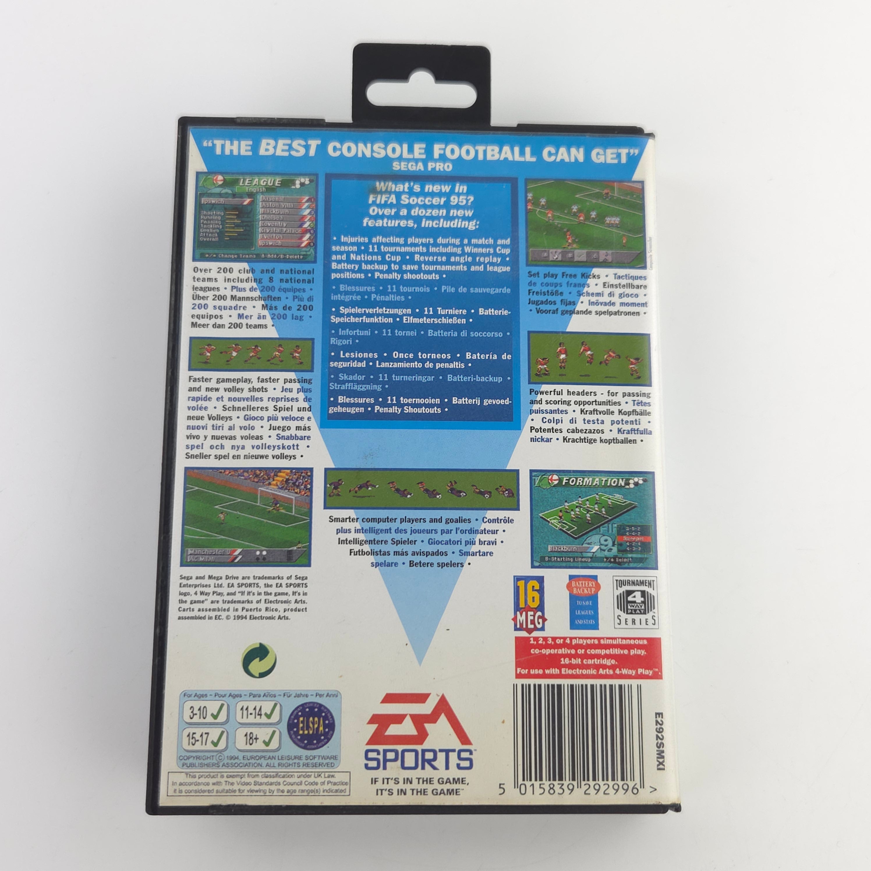 Sega Mega Drive: FIFA Soccer 95 - Modul Anleitung OVP (PAL EUR) Fußball